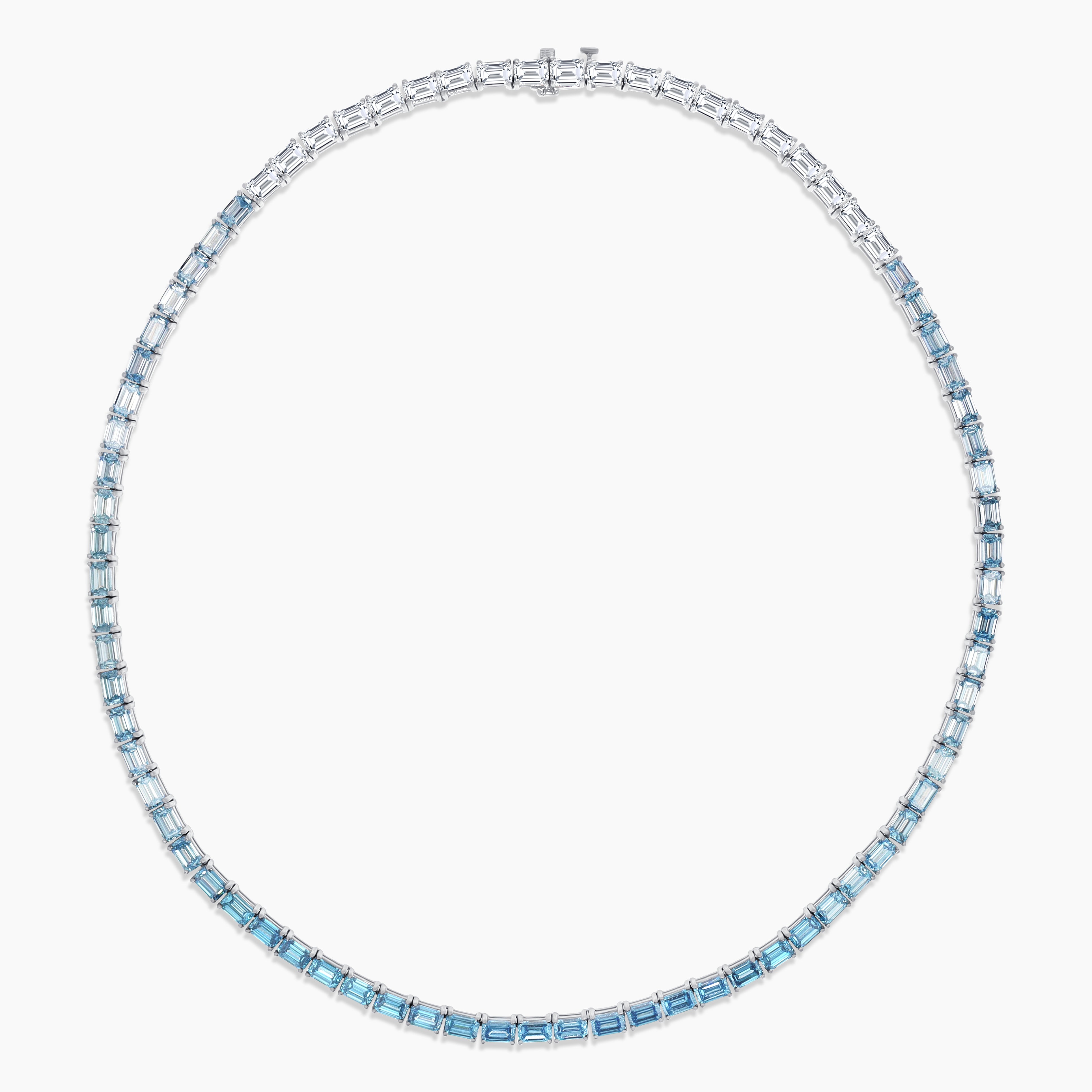 Blue Ombré Lab Diamond Tennis Necklace