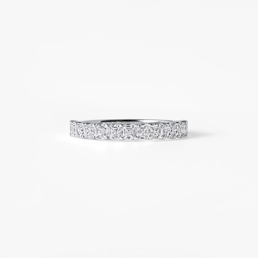 Asscher Diamond U-Prong Anniversary Band