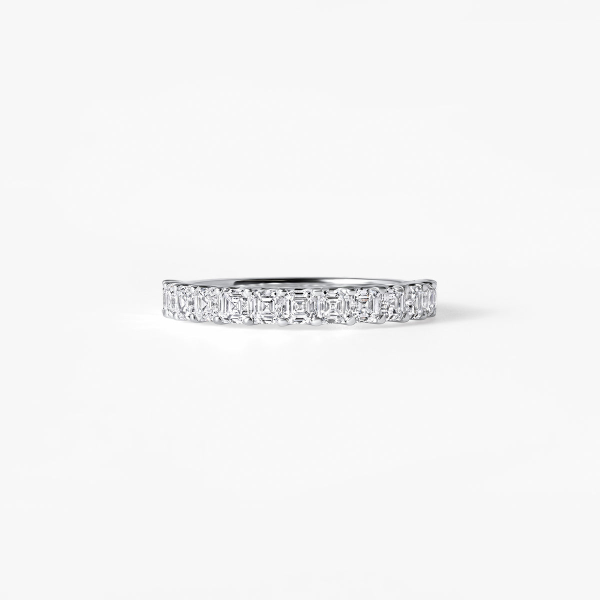 Asscher Diamond U-Prong Anniversary Band