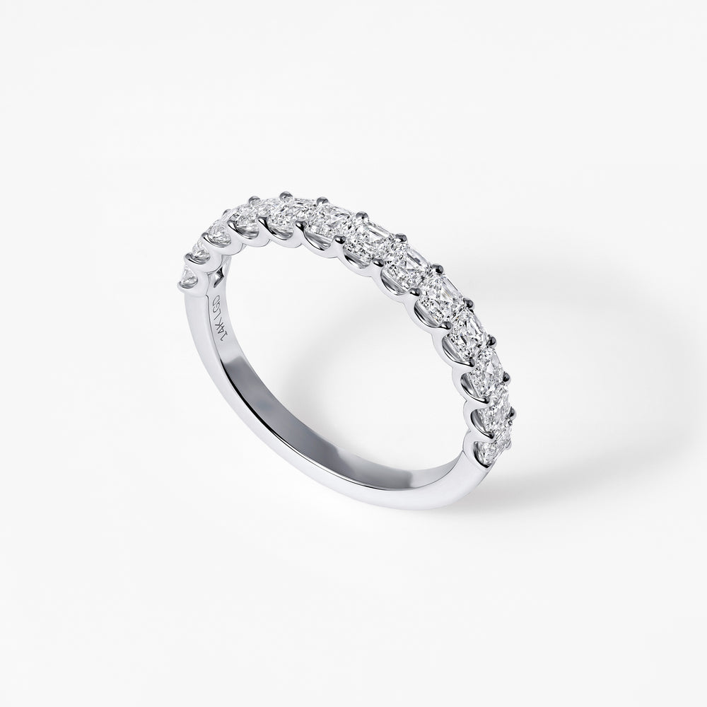 Asscher Diamond U-Prong Anniversary Band