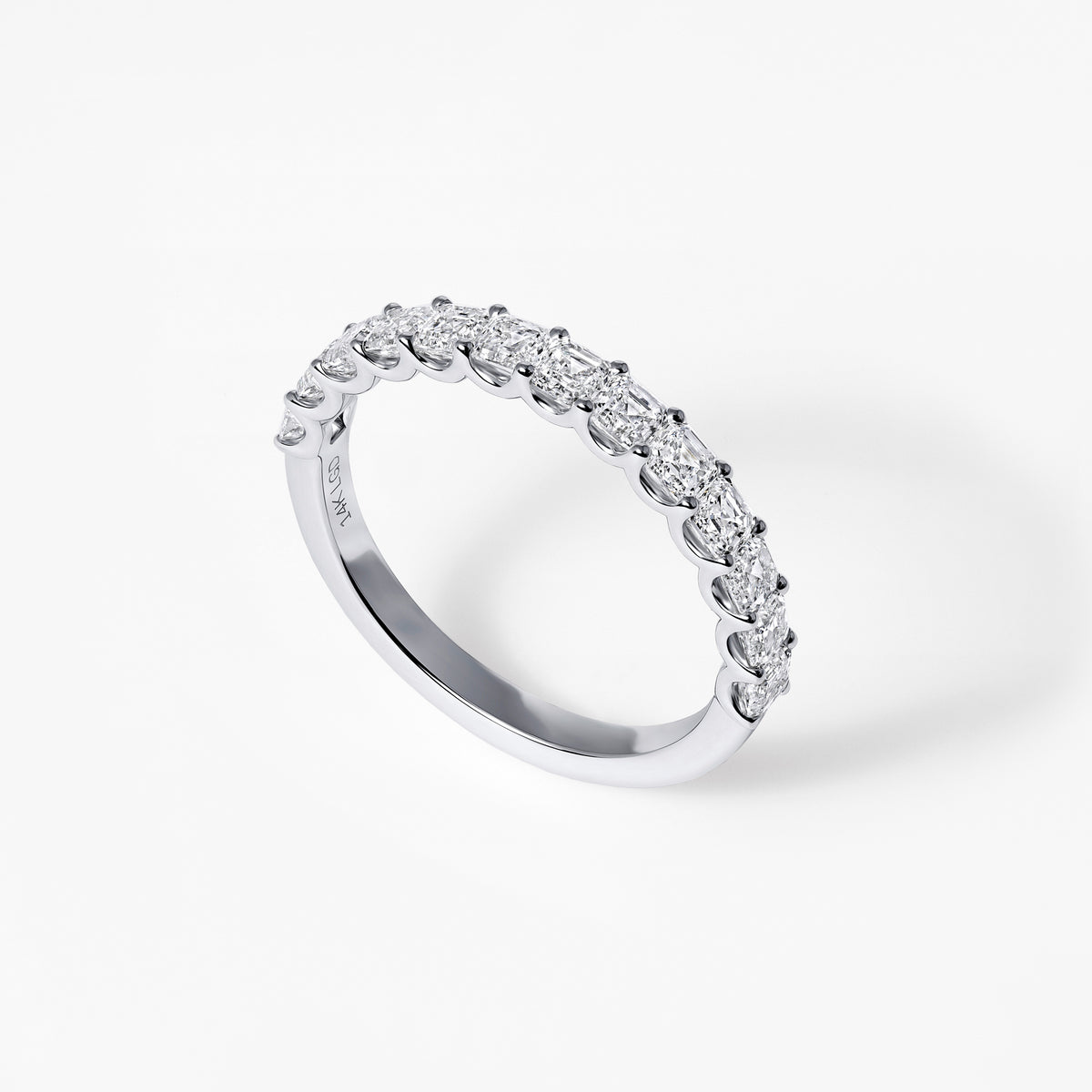 Asscher Diamond U-Prong Anniversary Band