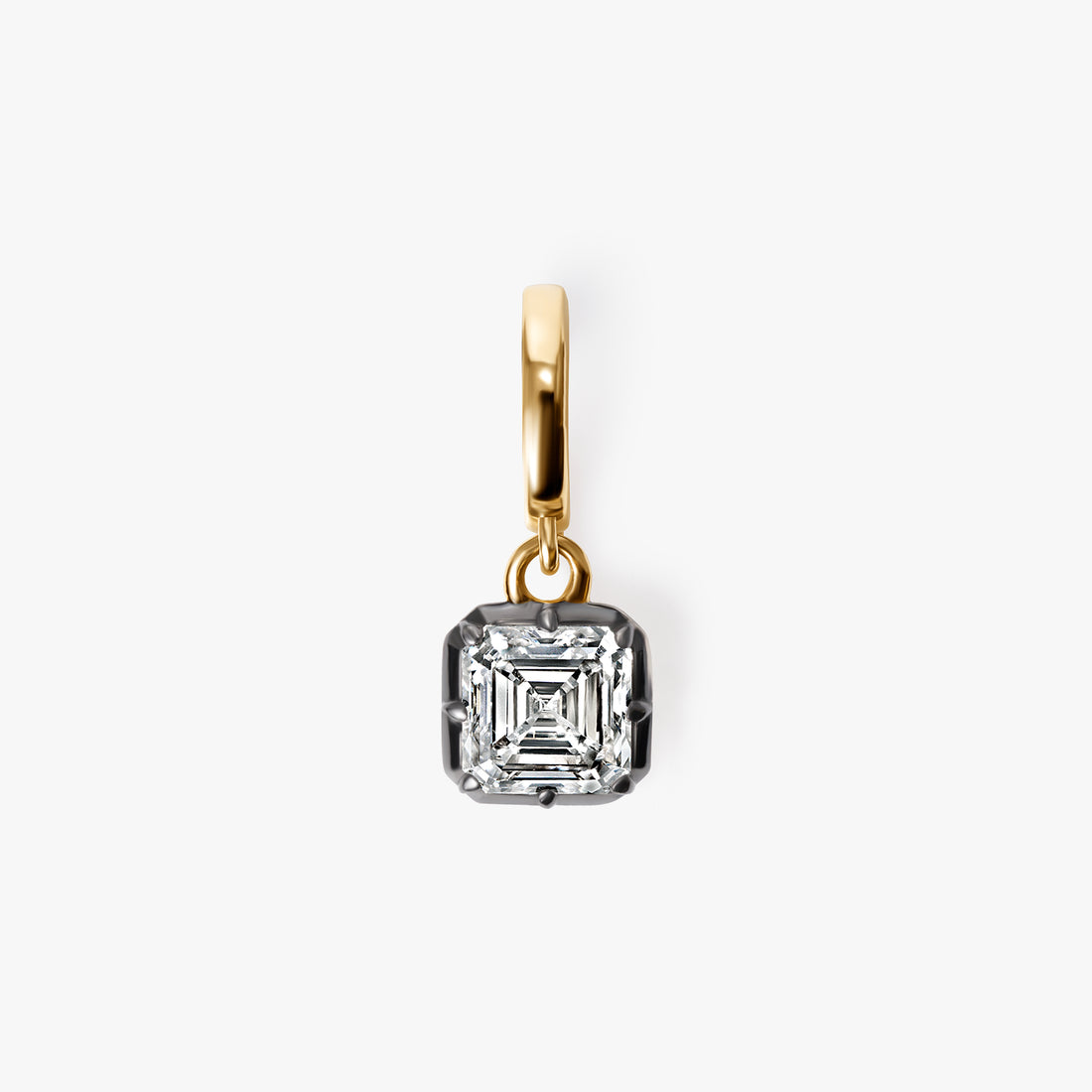 Asscher Diamond Black Rhodium Pendant