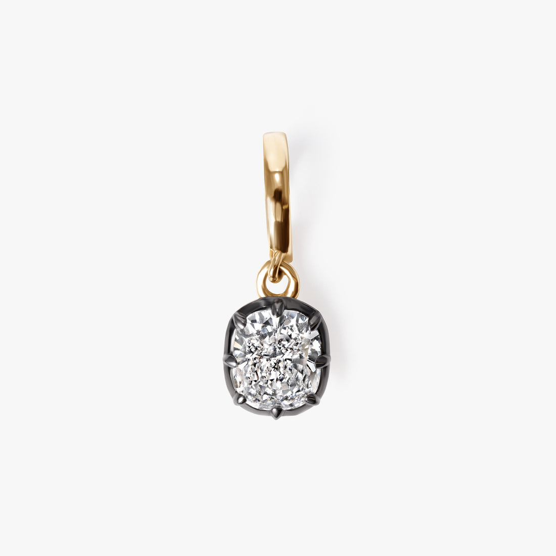 Cushion Diamond Black Rhodium Pendant
