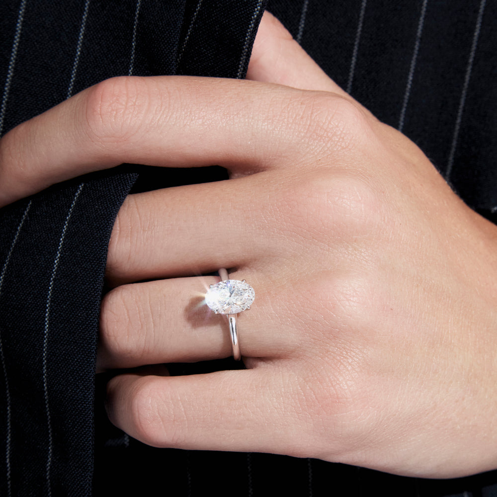 2.05CT Oval Hidden Halo Engagement Ring