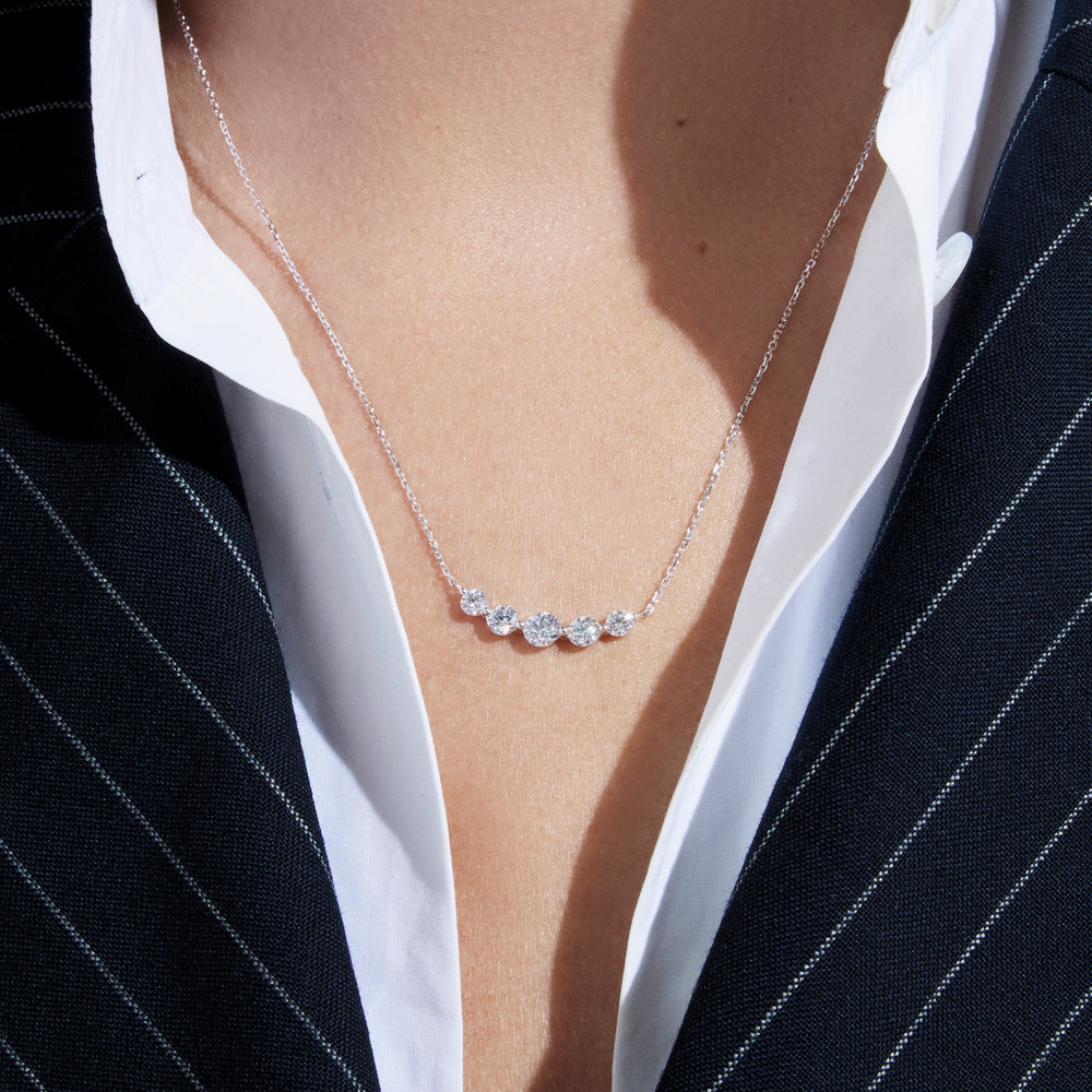 Round Diamond Graduated Necklace