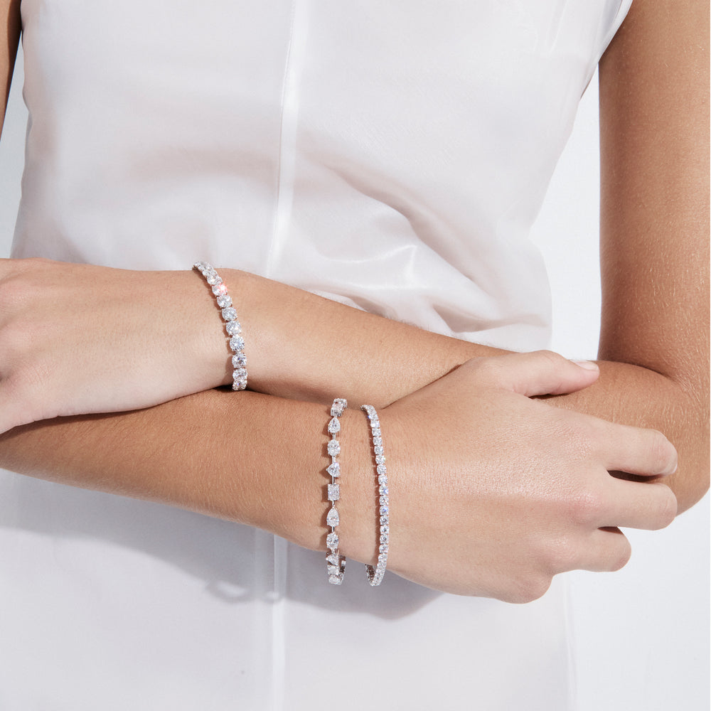 Mixed Shape Diamond Tennis Bracelet