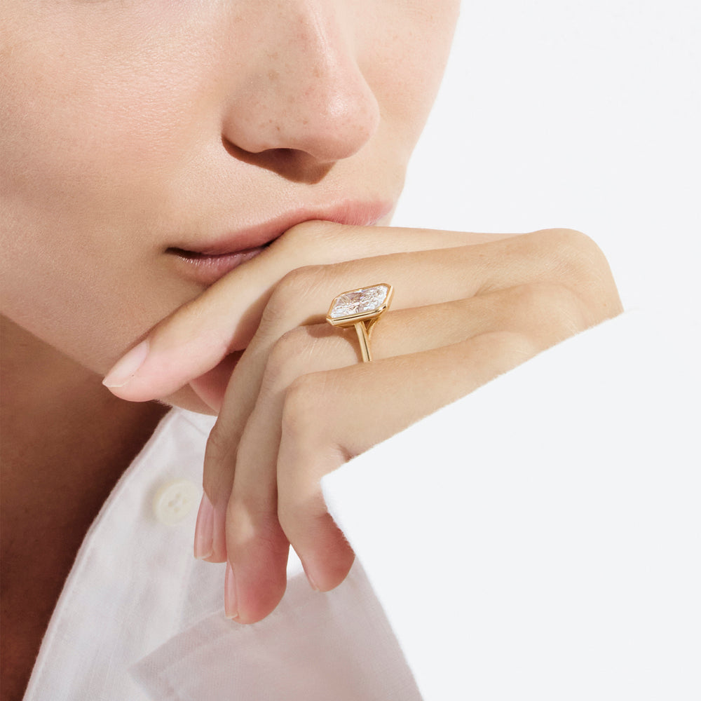 4.02CT Radiant Bezel Set Engagement Ring