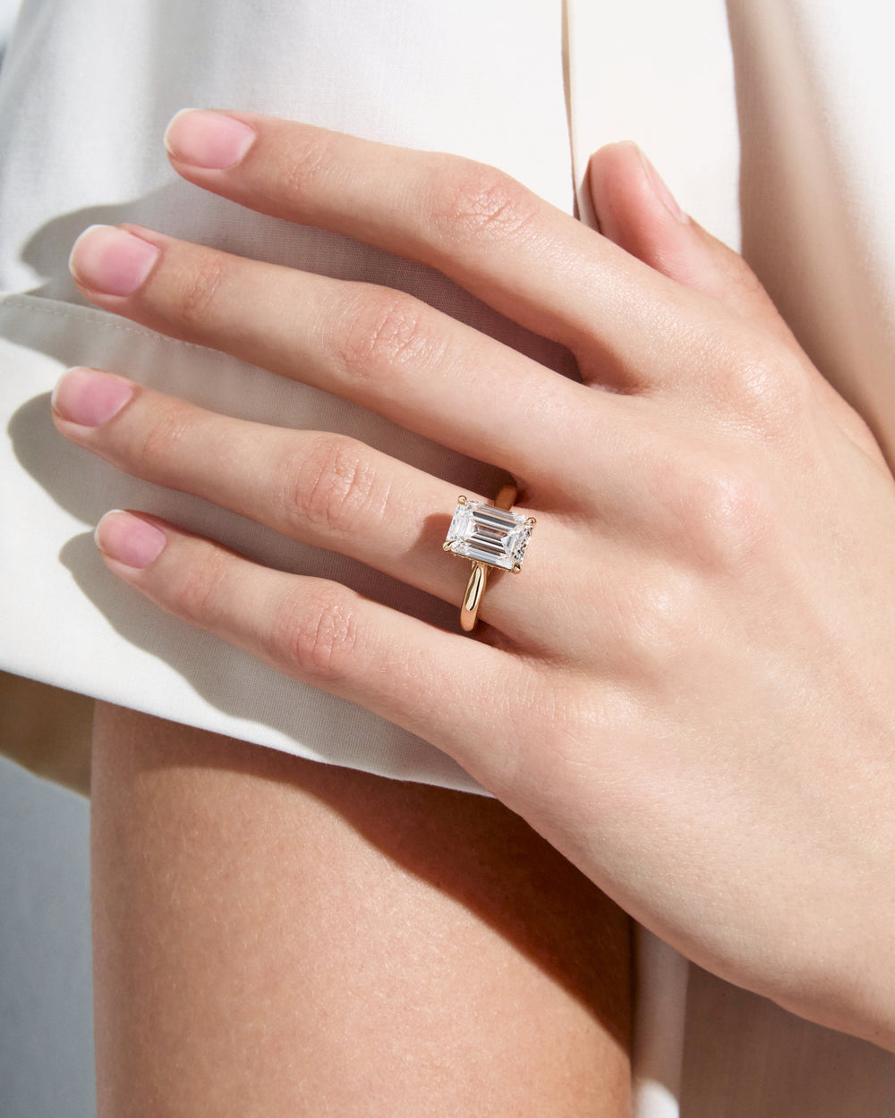 4.02CT Emerald Hidden Halo Engagement Ring