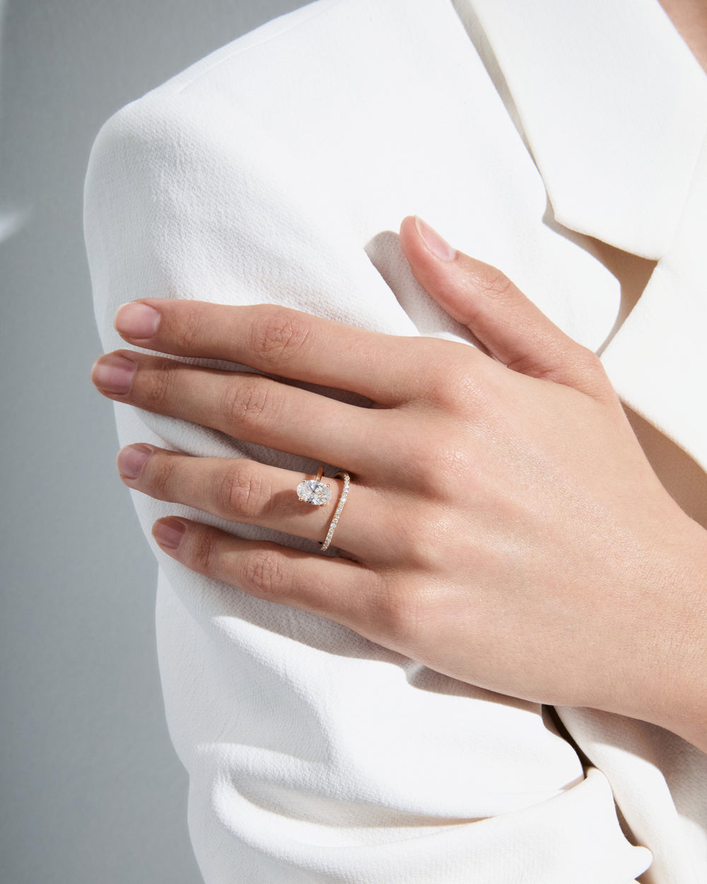 Oval Diamond Pavé Wrap Ring
