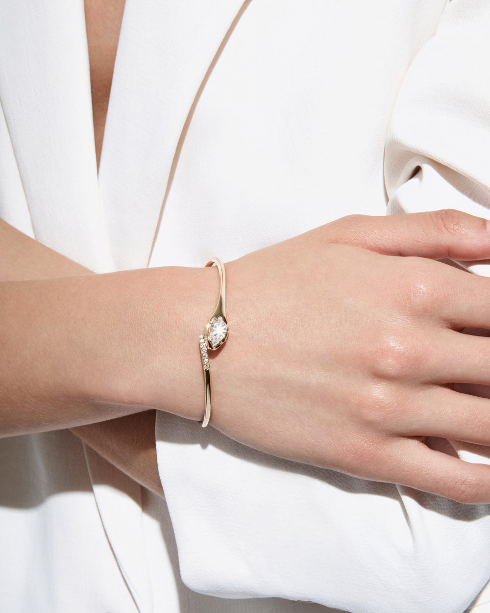Diamond Snake Bangle Bracelet