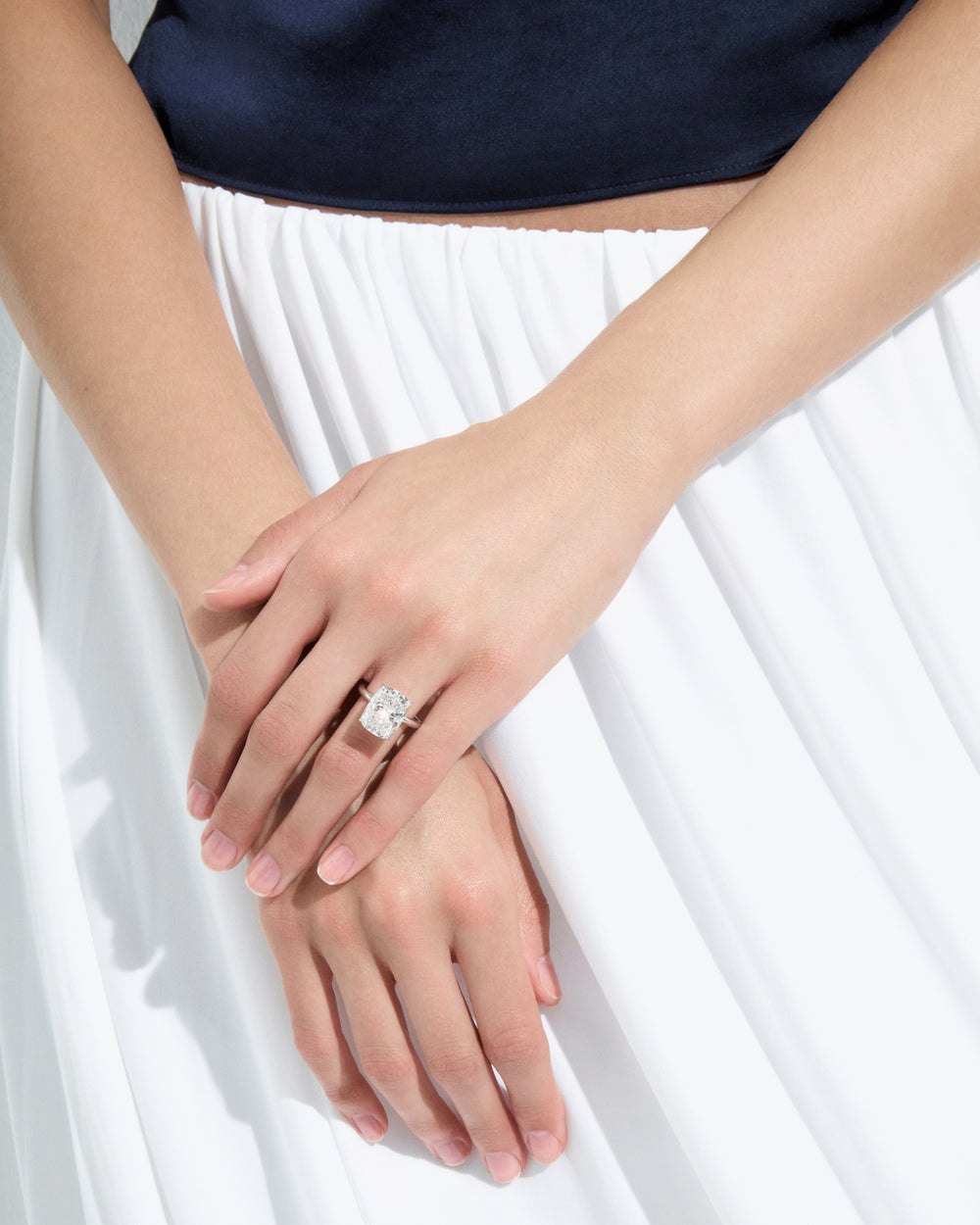7.01CT Elongated Cushion Solitaire Engagement Ring