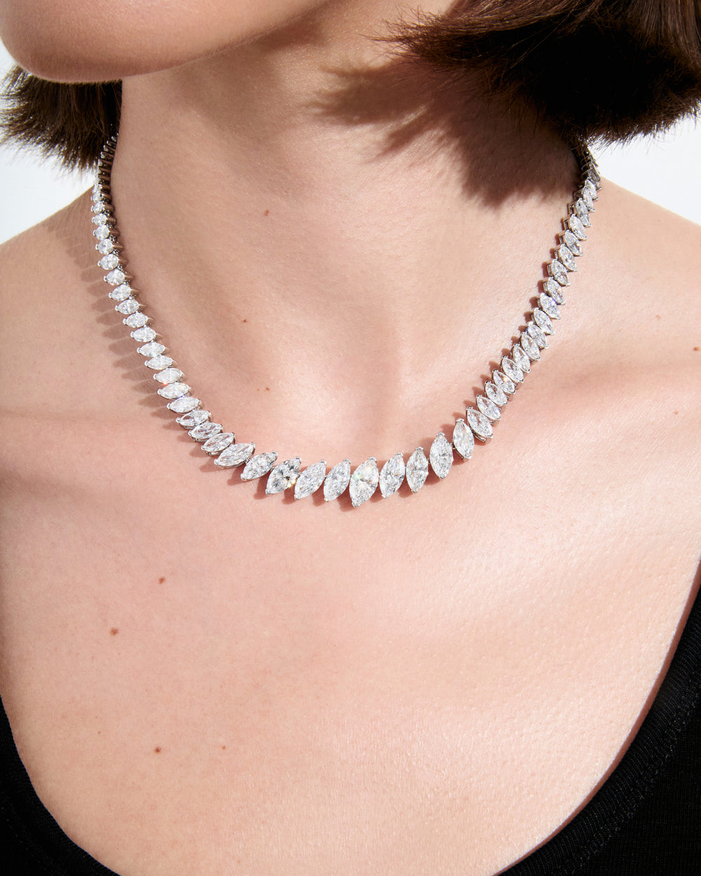 Marquise Diamond Graduating Tennis Necklace