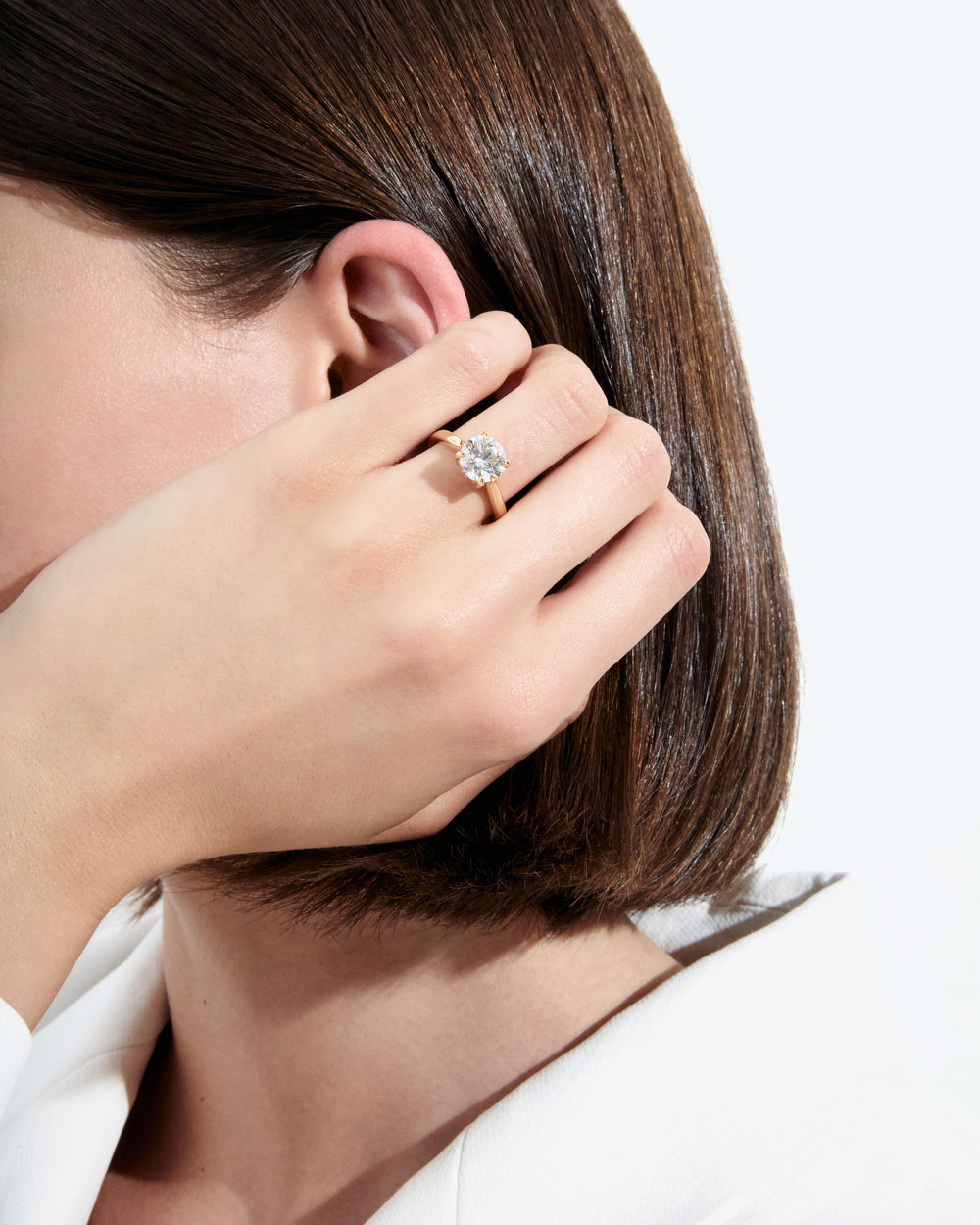 2.00CT Round Hidden Halo Engagement Ring