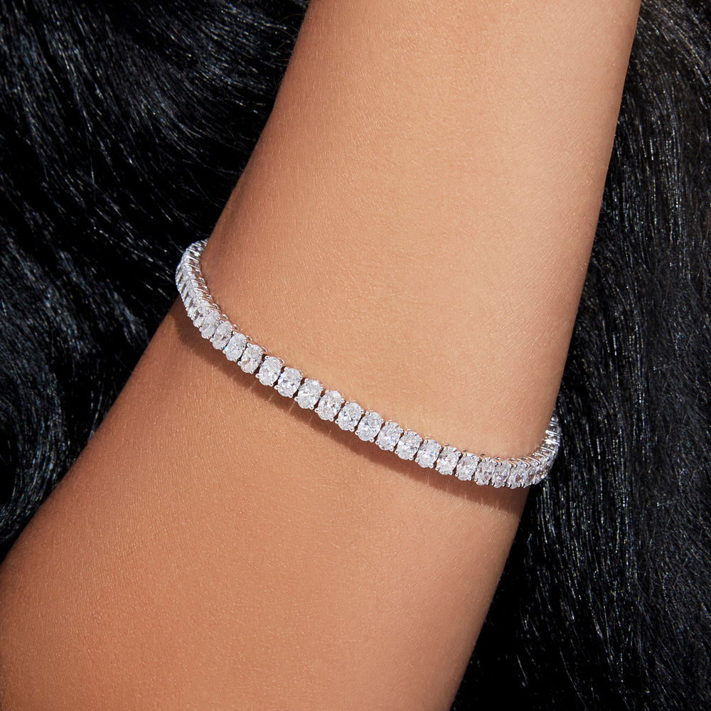 Oval Diamond Tennis Bracelet