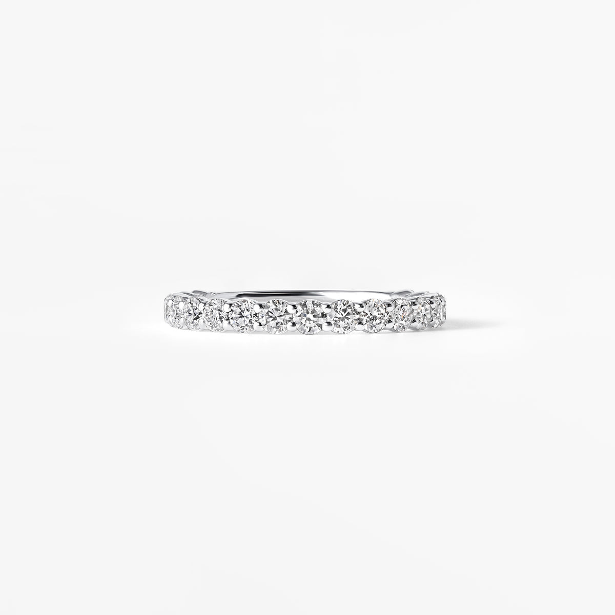 Round Diamond Prong Set Three Quarter Eternity Band