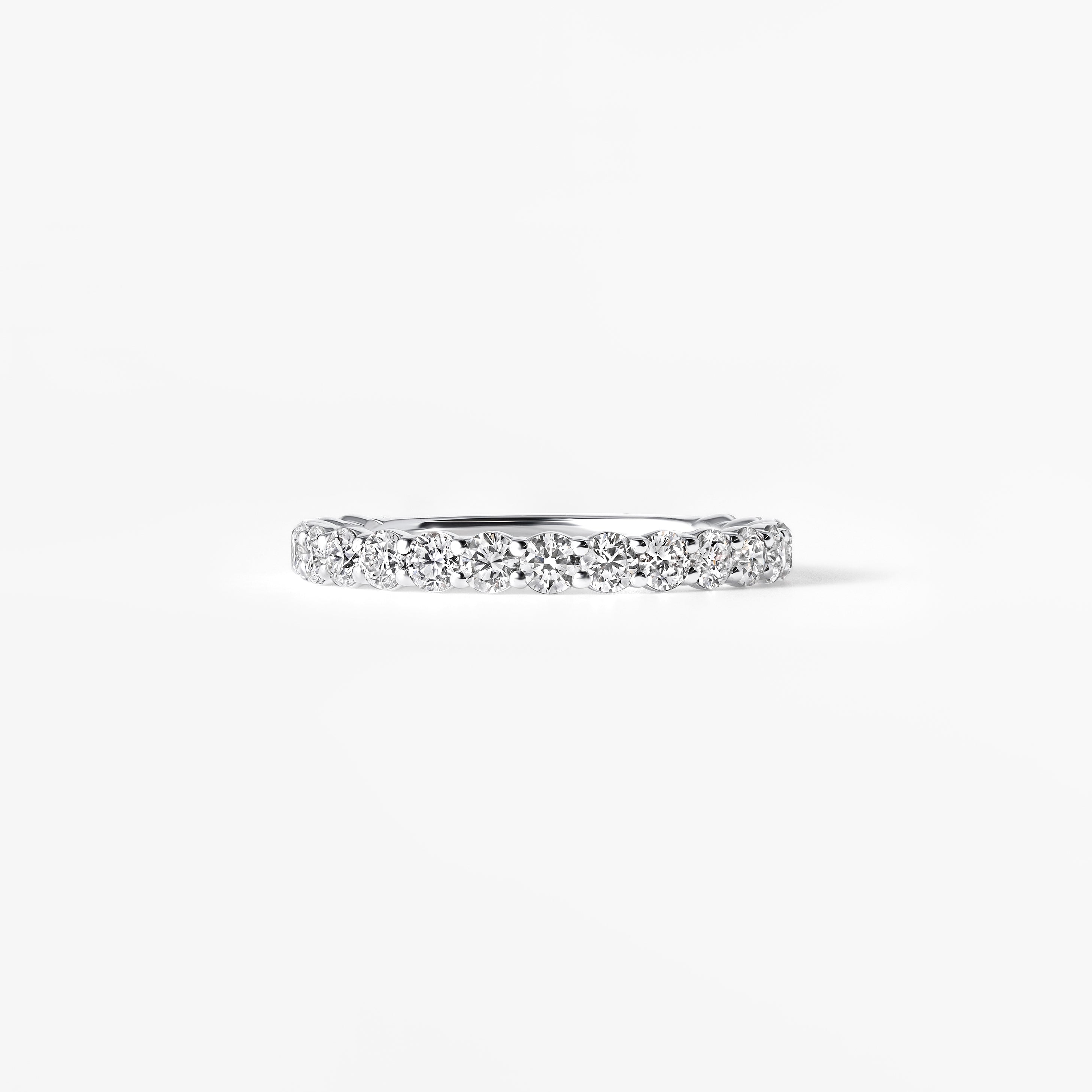 Round Diamond Prong Set Three Quarter Eternity Band