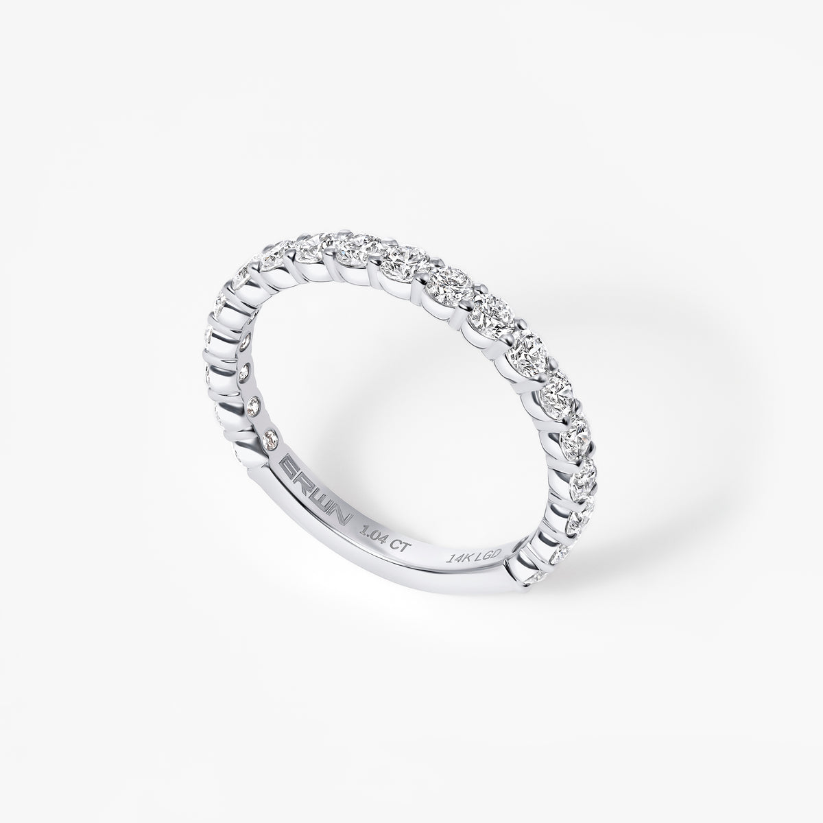 Round Diamond Prong Set Three Quarter Eternity Band