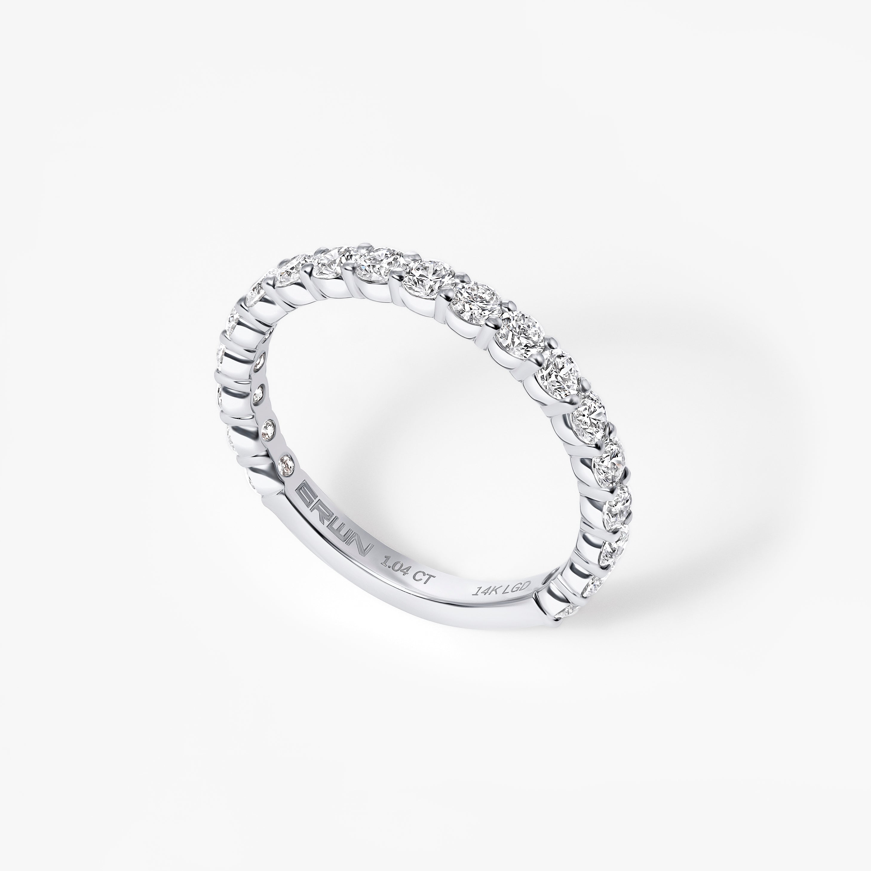 Round Diamond Prong Set Three Quarter Eternity Band