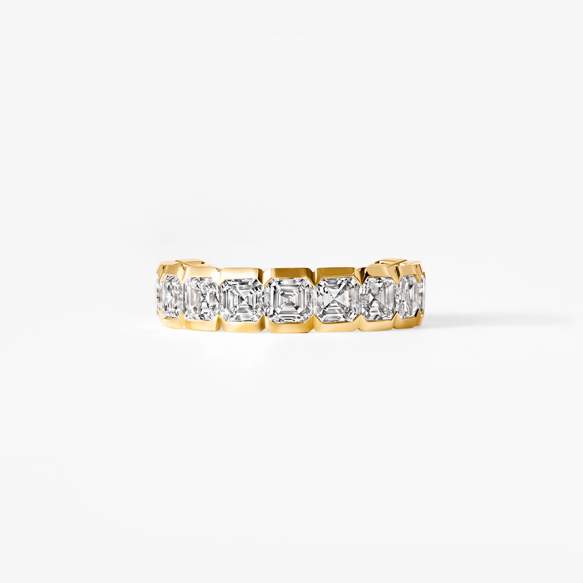 Asscher Diamond Bezel Set Three Quarter Eternity Band