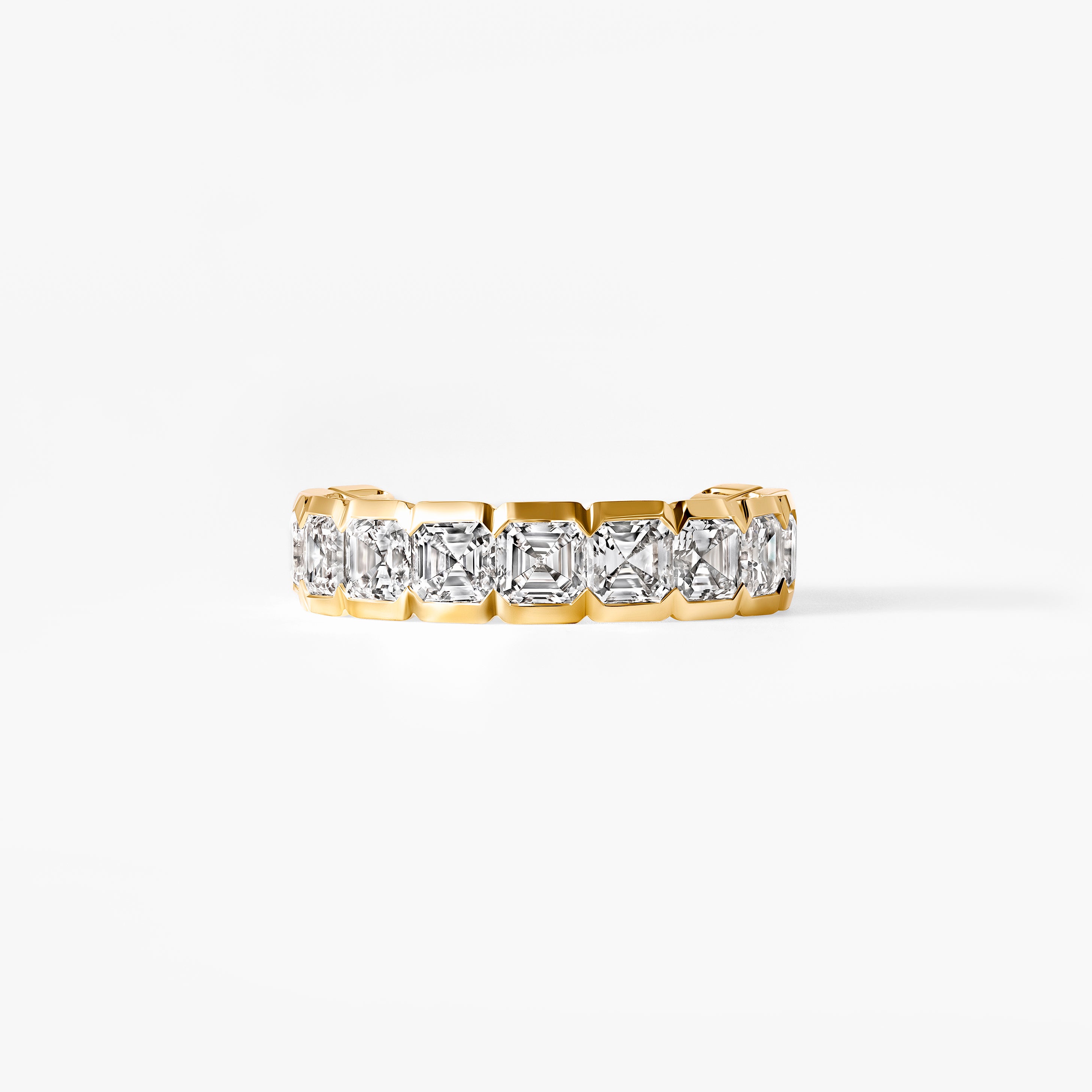 Asscher Diamond Bezel Set Three Quarter Eternity Band