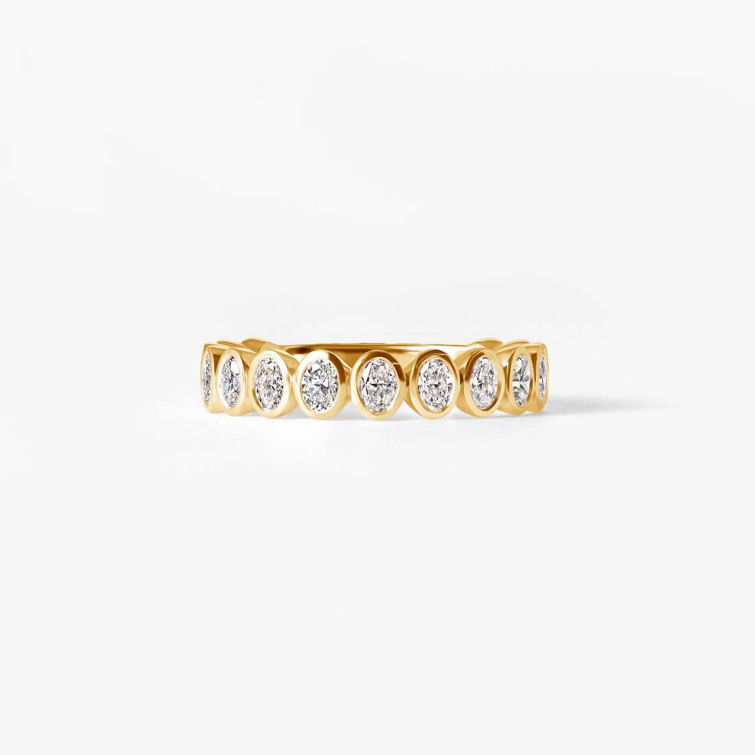 Oval Diamond Bezel Set Anniversary Band