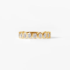 Oval Diamond Bezel Set Anniversary Band