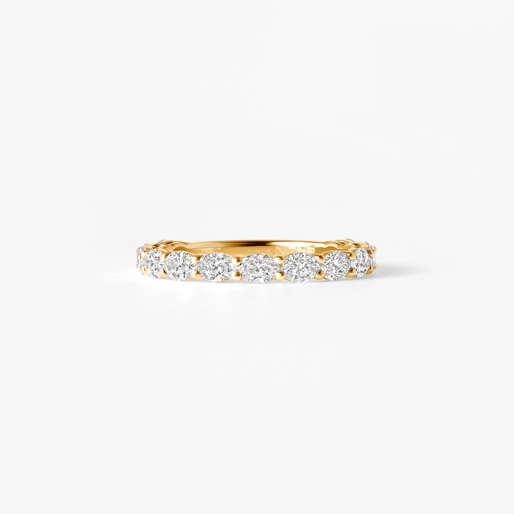 Oval Diamond East West Anniversary Band