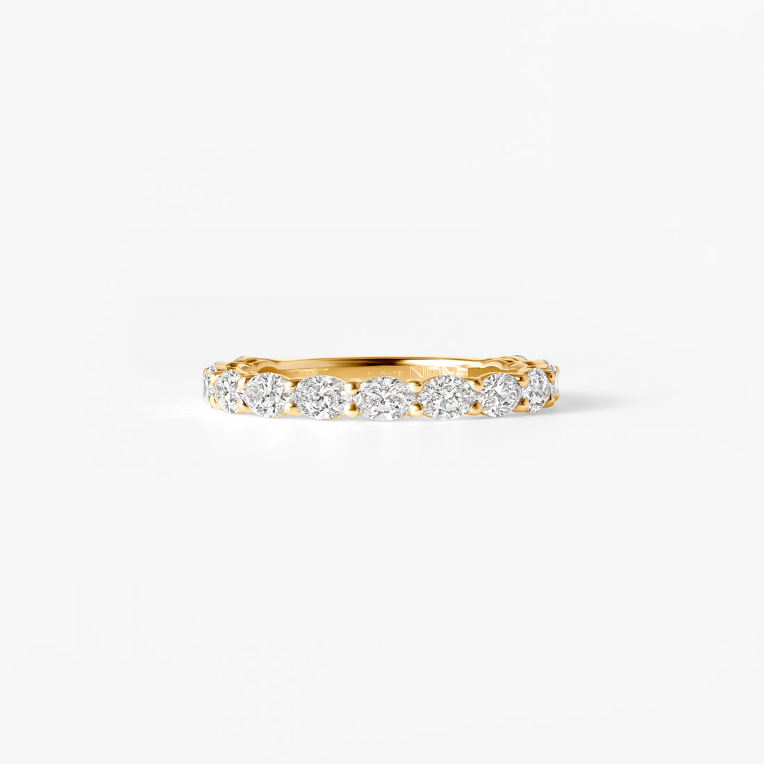 Oval Diamond East West Anniversary Band