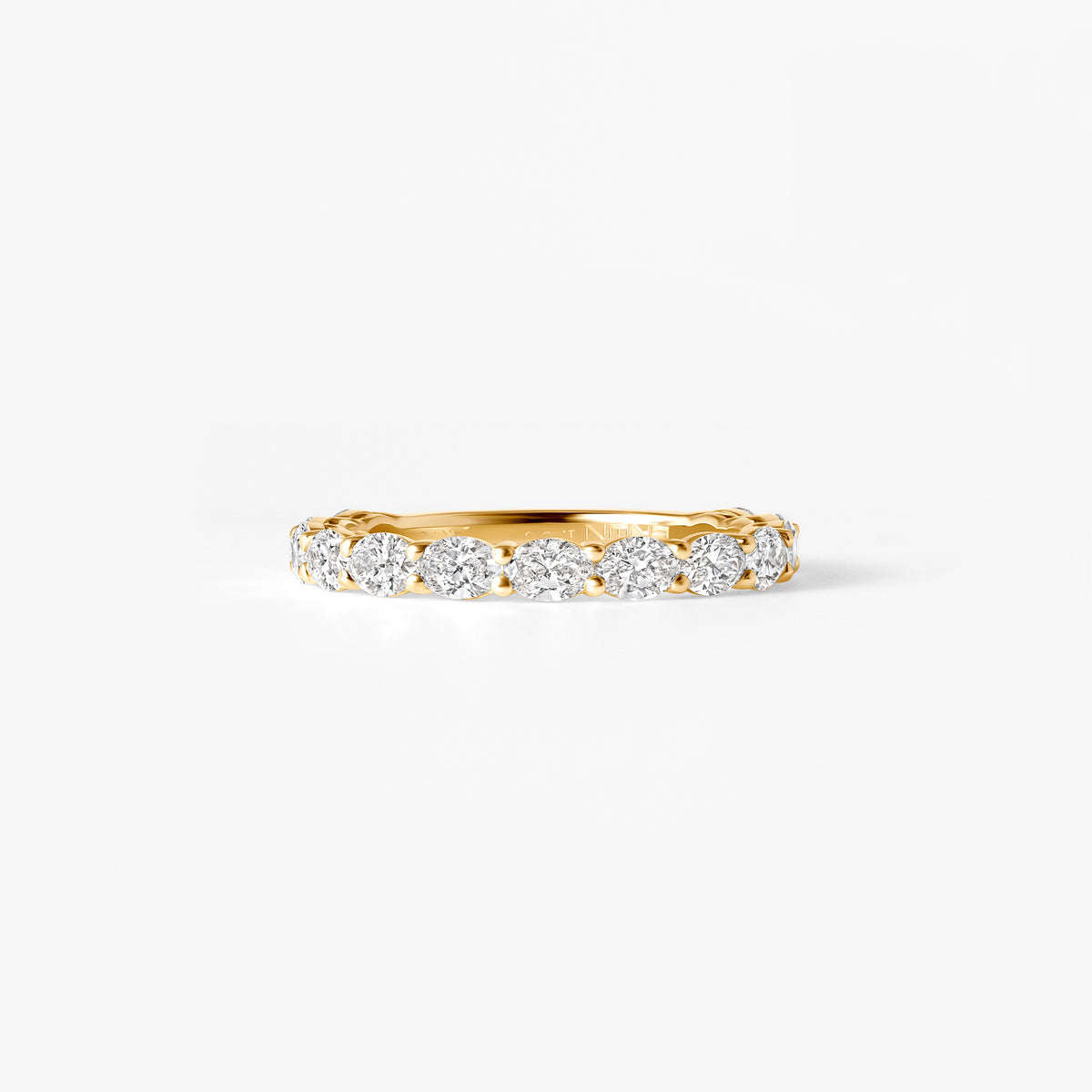 Oval Diamond East West Anniversary Band
