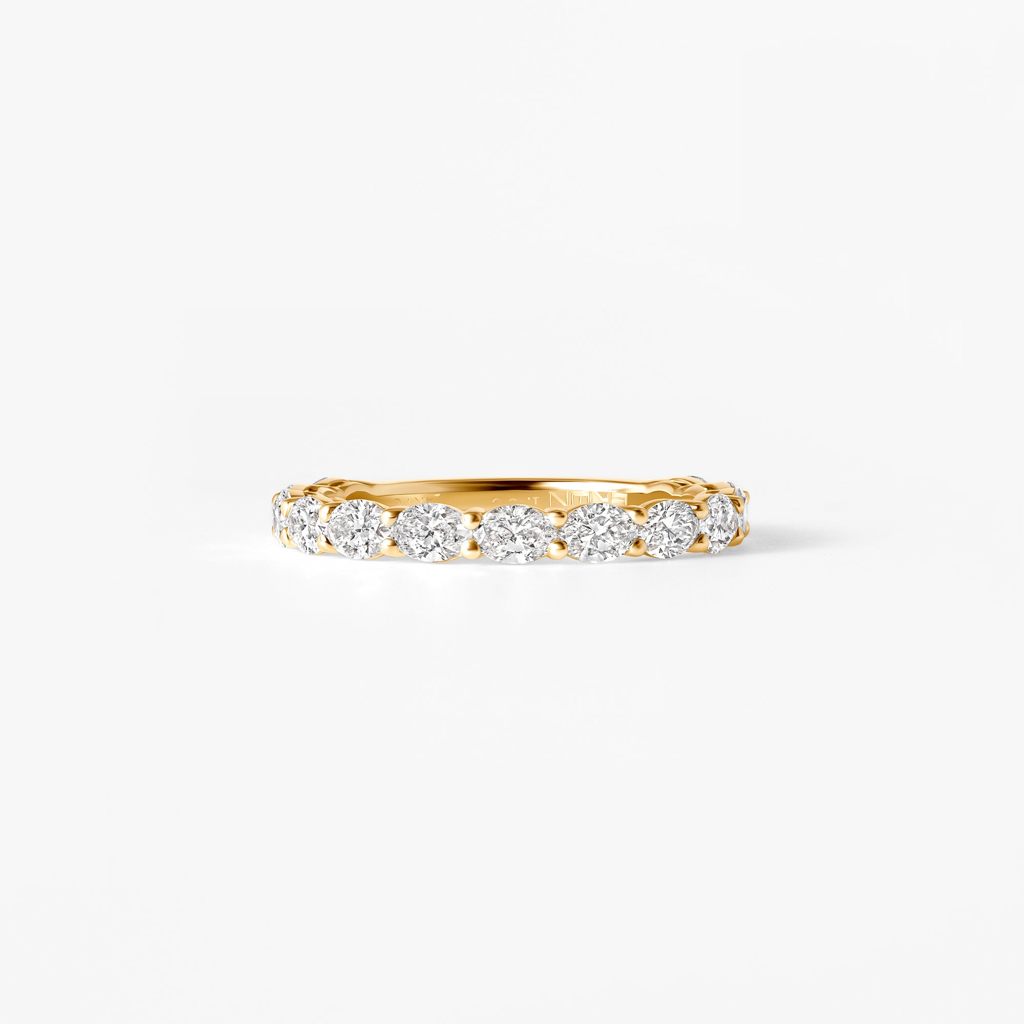 Oval Diamond East West Anniversary Band