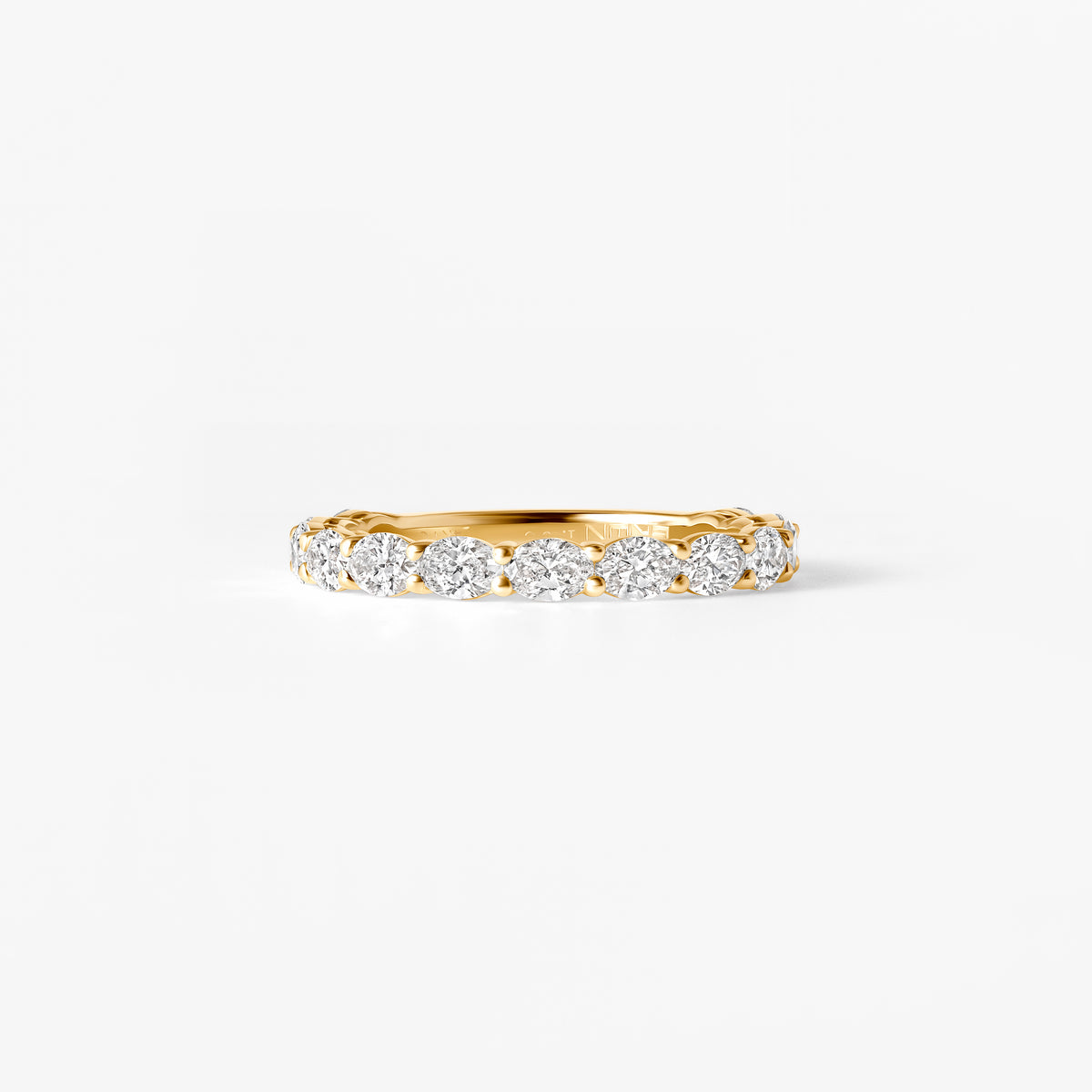 Oval Diamond East West Prong Set Three Quarter Eternity Band