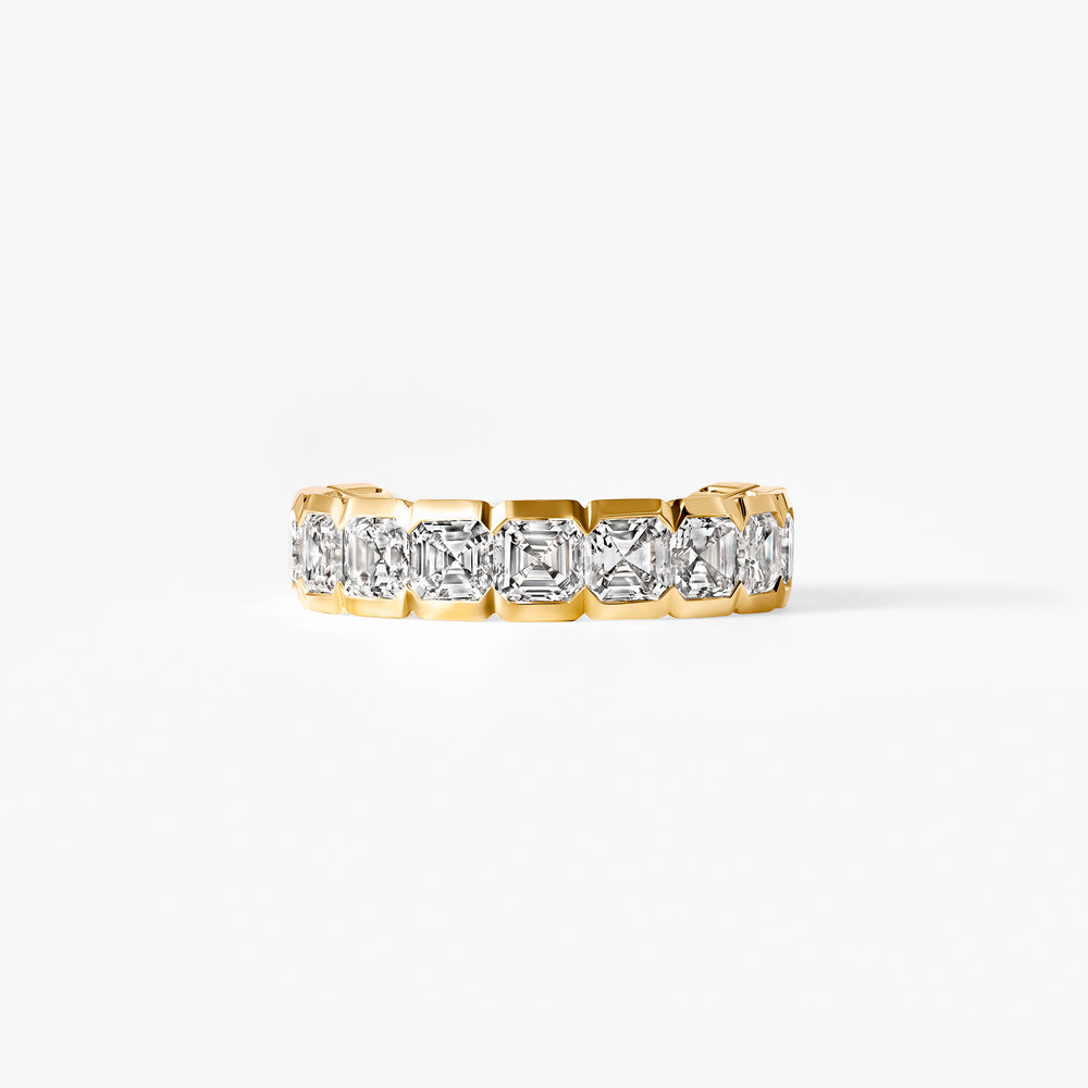 Asscher Diamond Bezel Set Anniversary Band