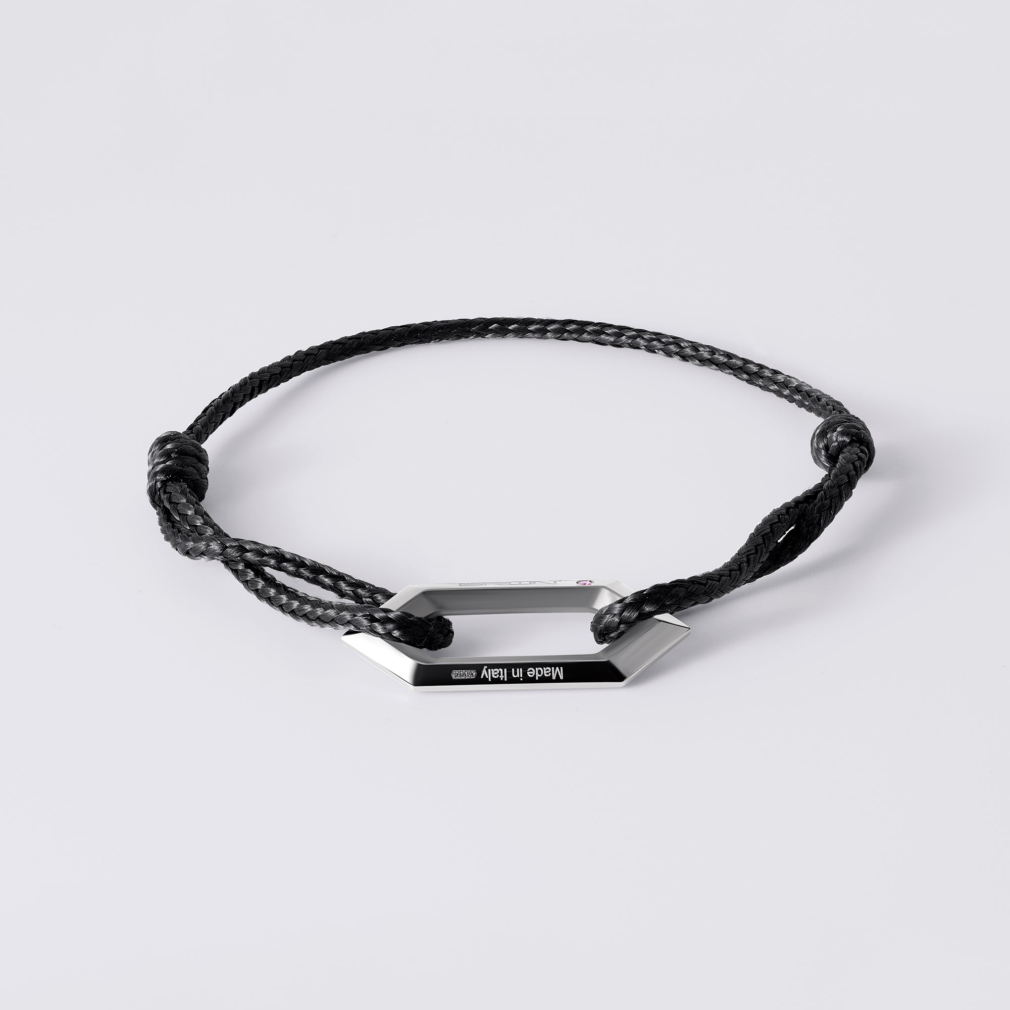 Legacy Link White Rhodium Titanium Cord Bracelet