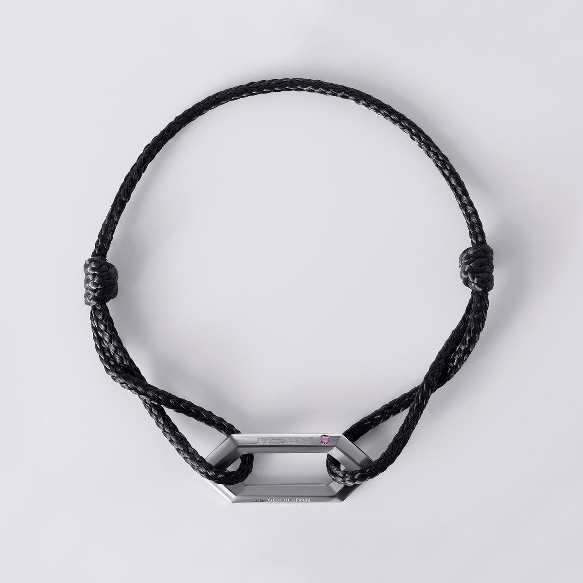 Legacy Link White Rhodium Titanium Cord Bracelet