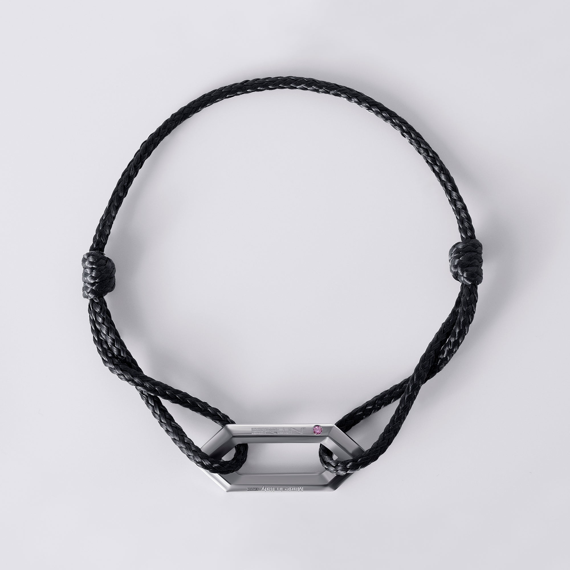 Legacy Link White Rhodium Titanium Cord Bracelet