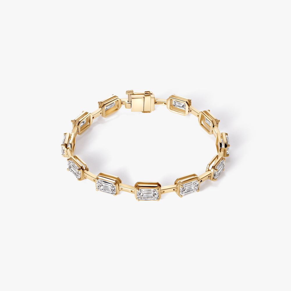 Emerald Diamond Link Bracelet