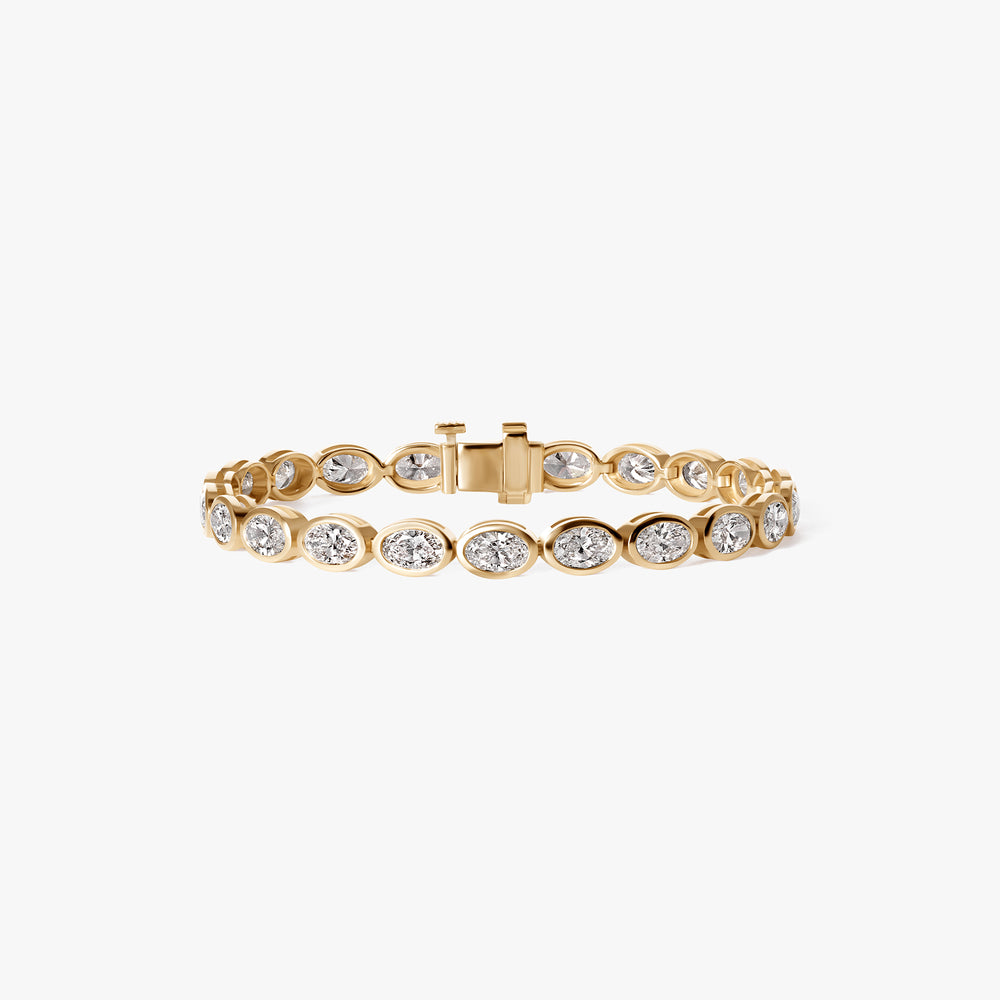 Oval Diamond East West Bezel Tennis Bracelet