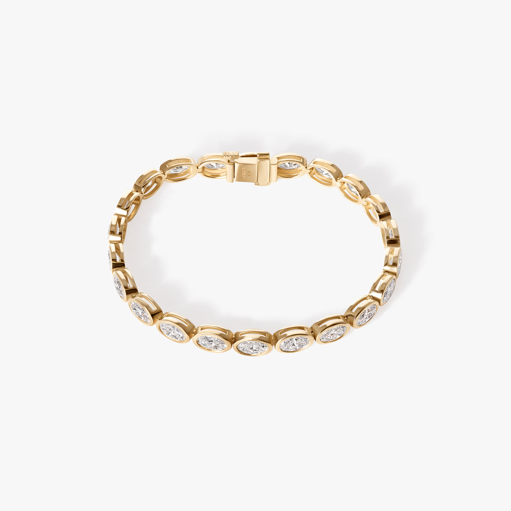 Oval Diamond East West Bezel Tennis Bracelet