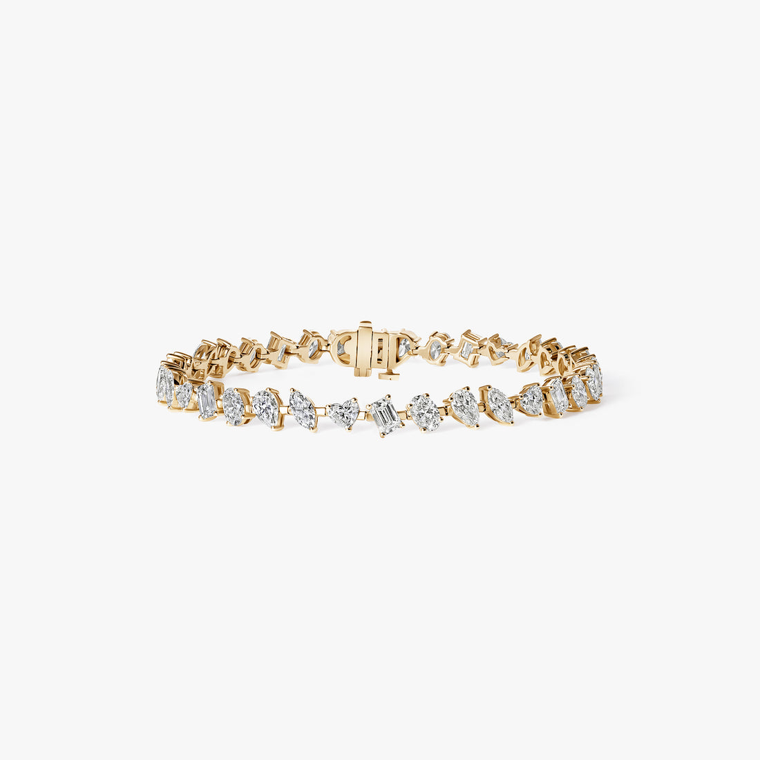 Mixed Shape Diamond Prong Set Tennis Bracelet