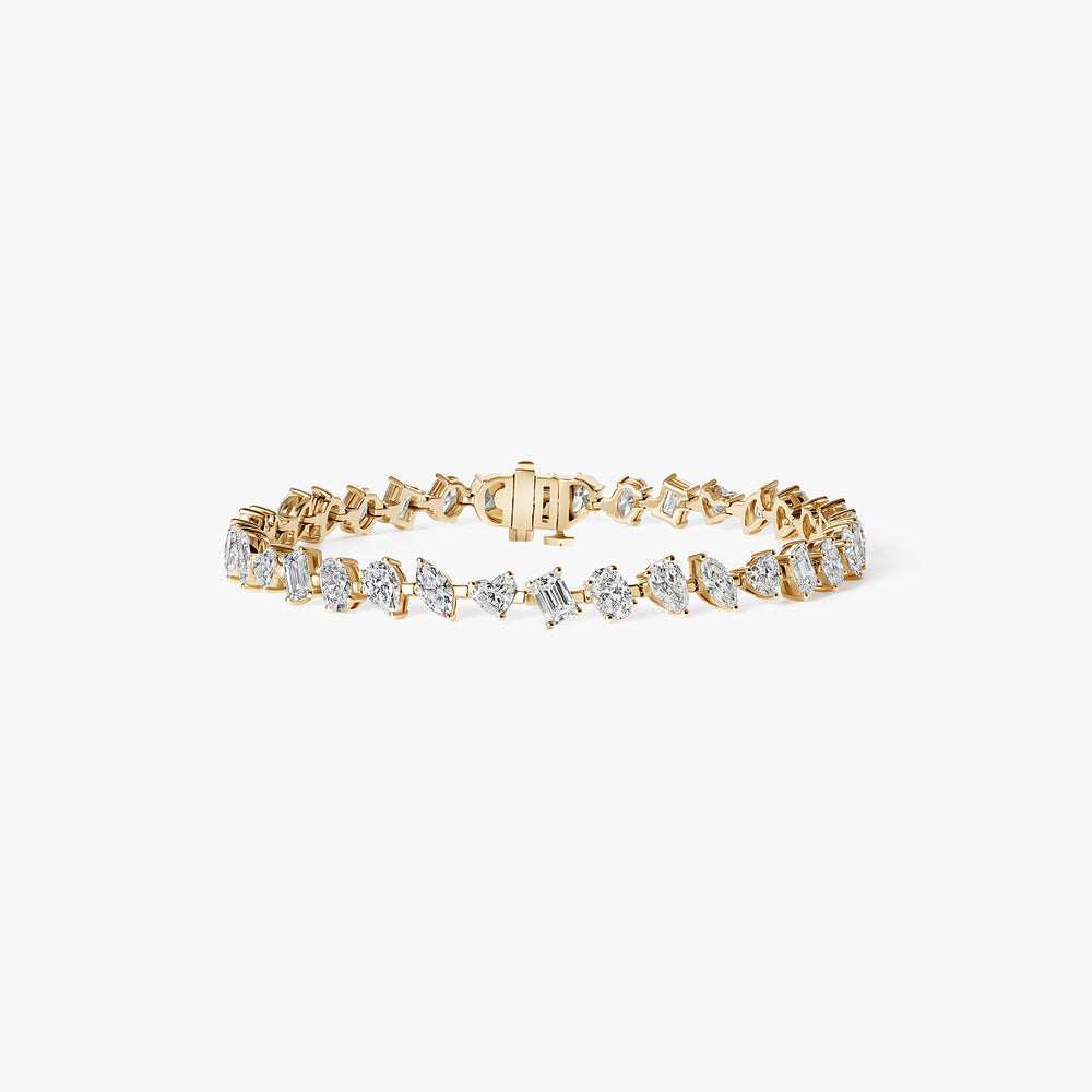Mixed Shape Diamond Prong Set Tennis Bracelet