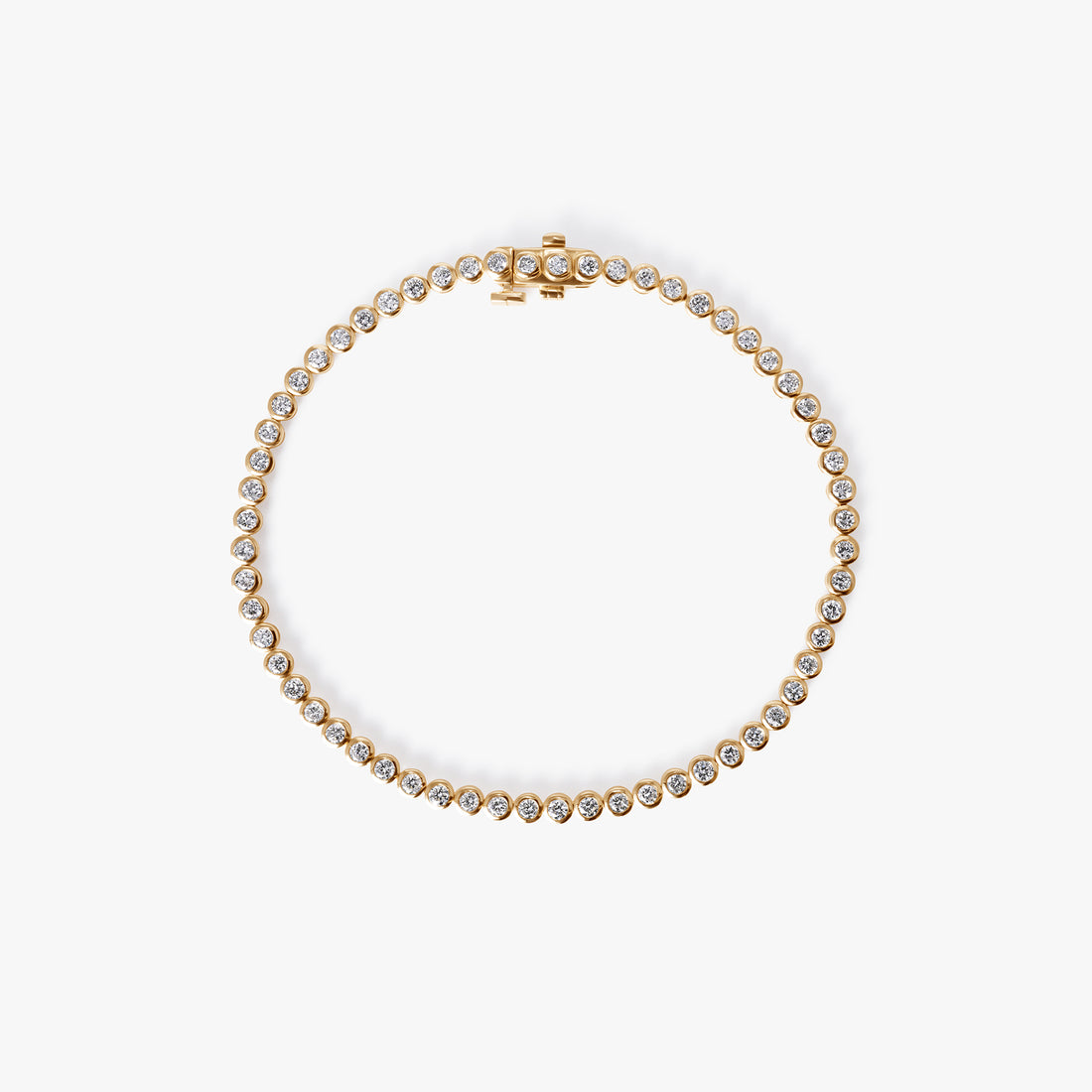 Round Diamond Petite Bezel Tennis Bracelet