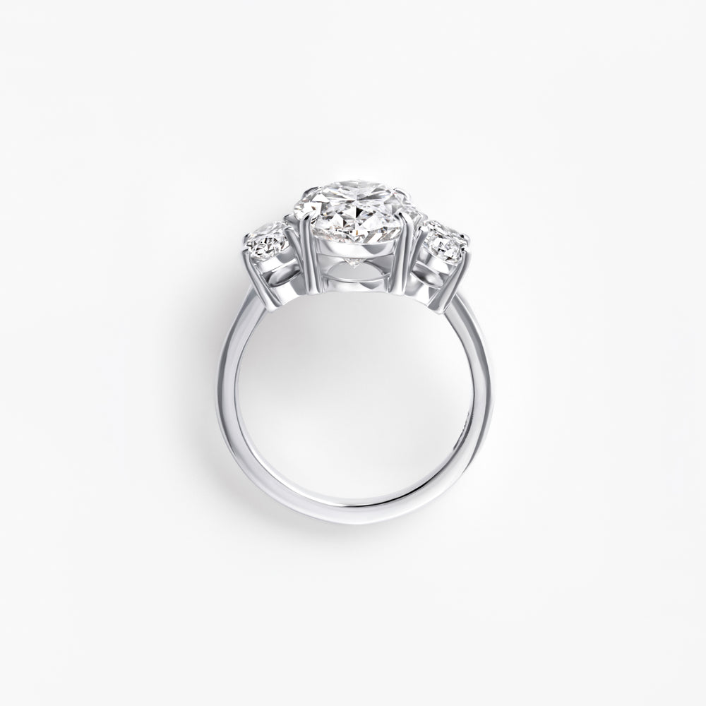 4.08CT Oval Three Stone Engagement Ring