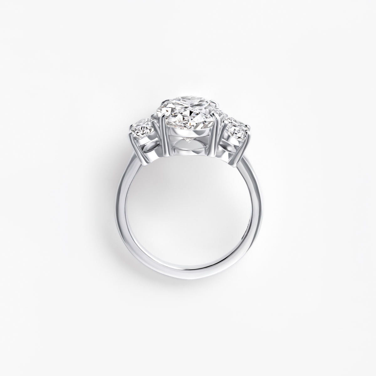 4.08CT Oval Three Stone Engagement Ring