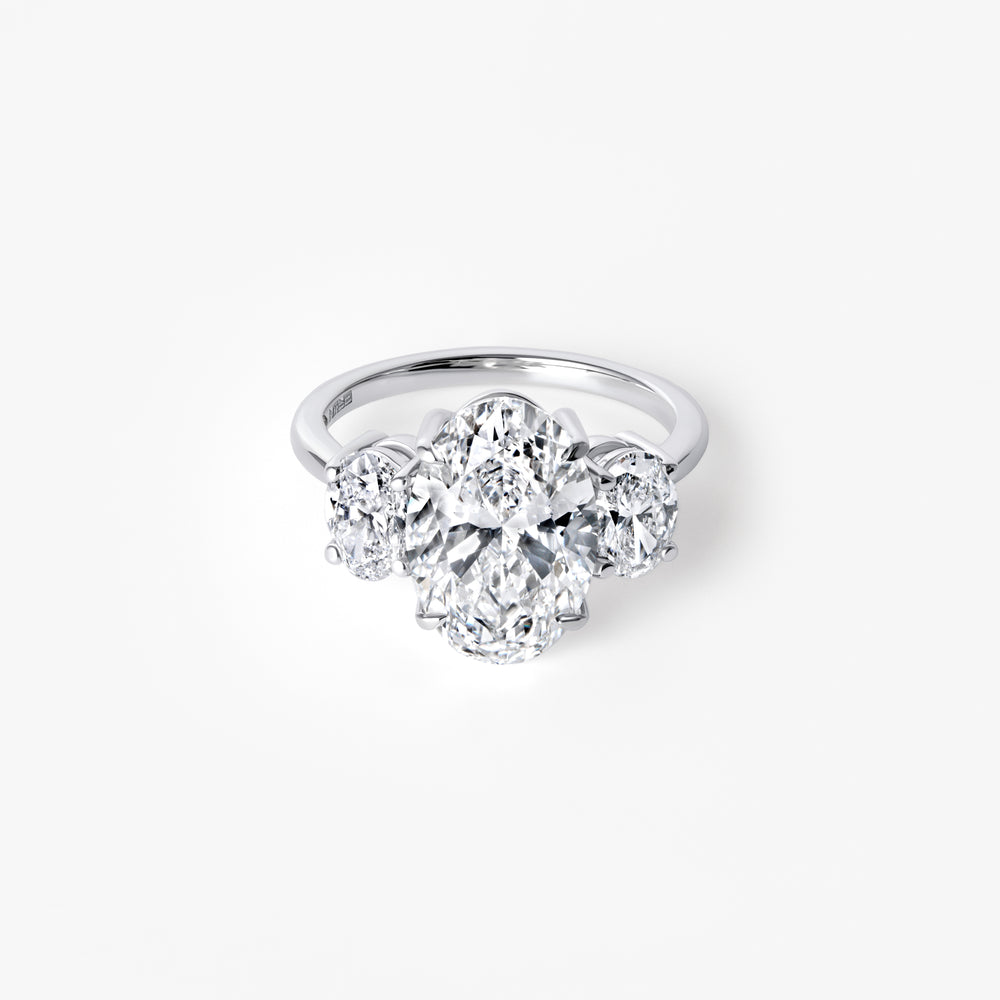 4.08CT Oval Three Stone Engagement Ring
