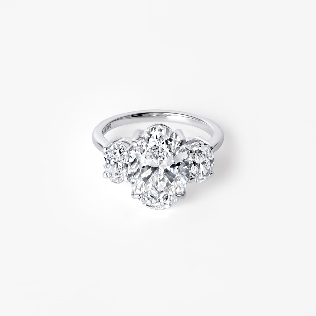 4.08CT Oval Three Stone Engagement Ring