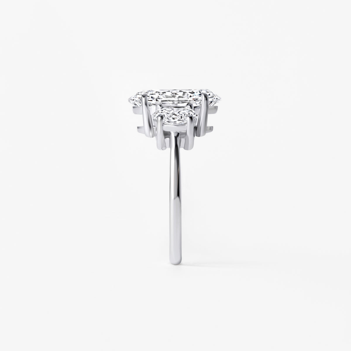 4.08CT Oval Three Stone Engagement Ring