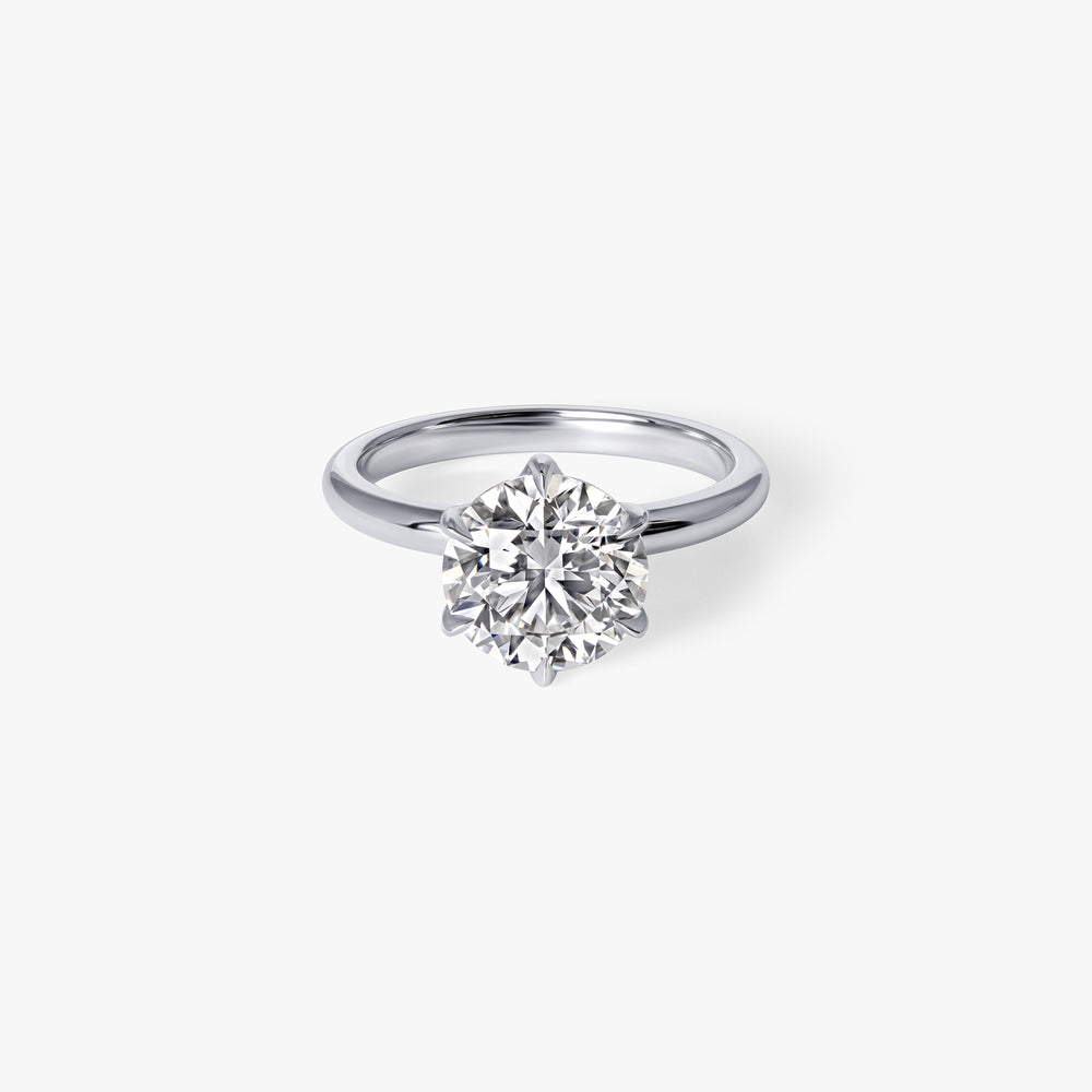 2.58CT Round Petal Solitaire Engagement Ring