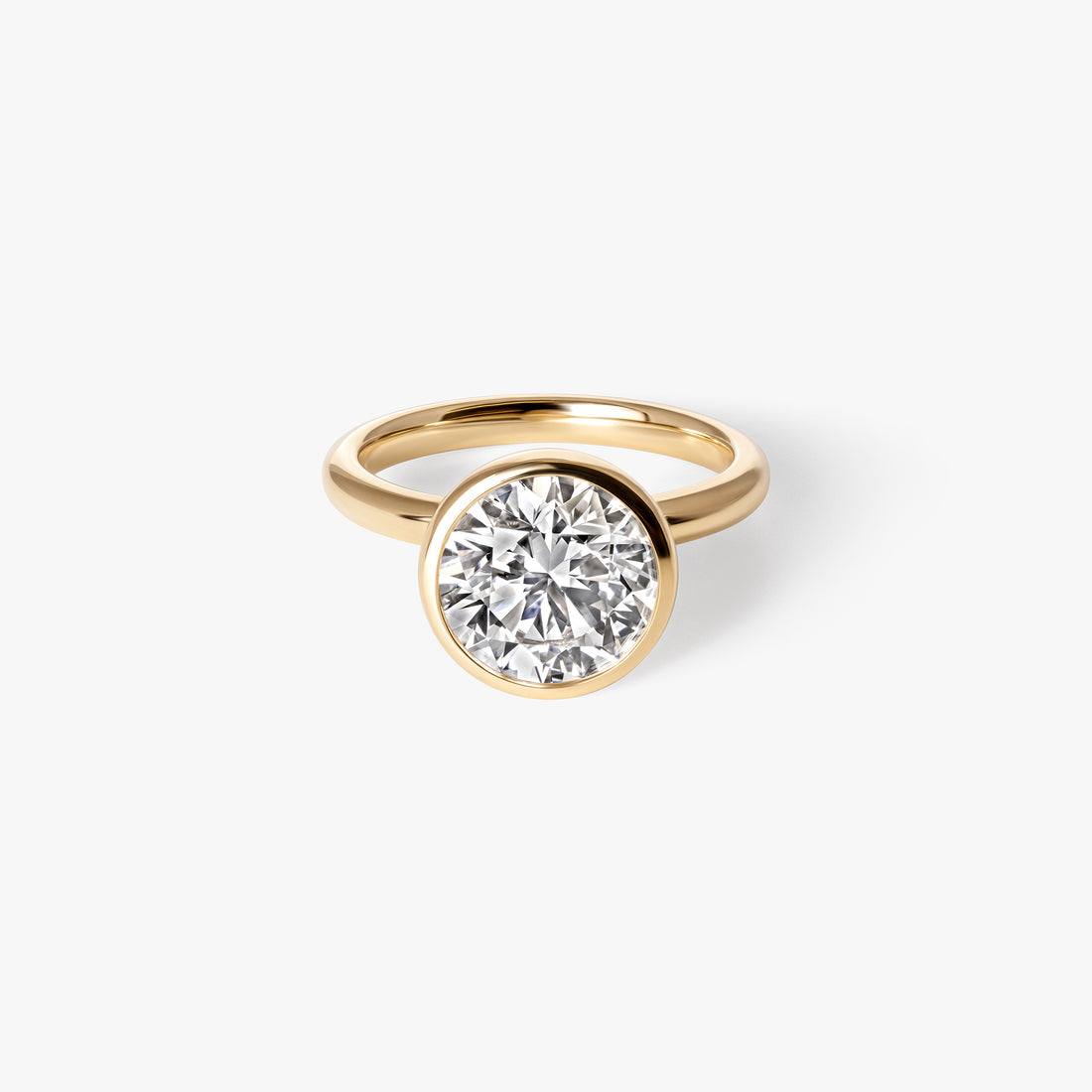 3.08CT Round Petal Bezel Set Engagement Ring