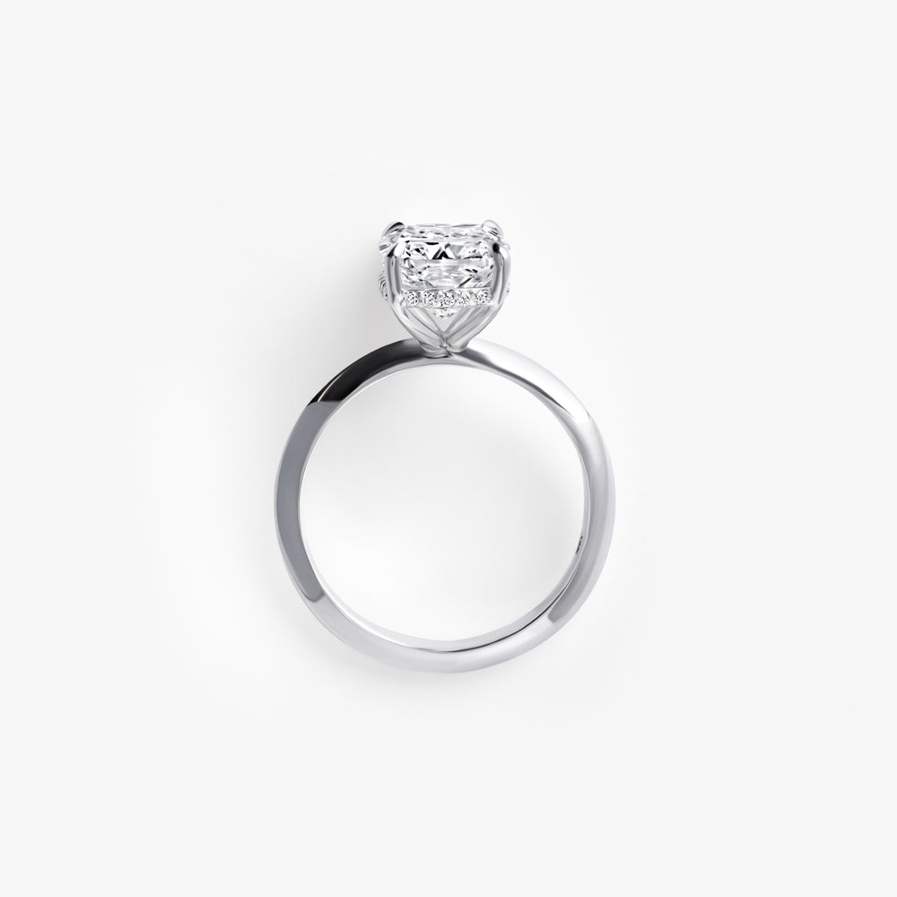 3.05CT Elongated Cushion Hidden Halo Engagement Ring