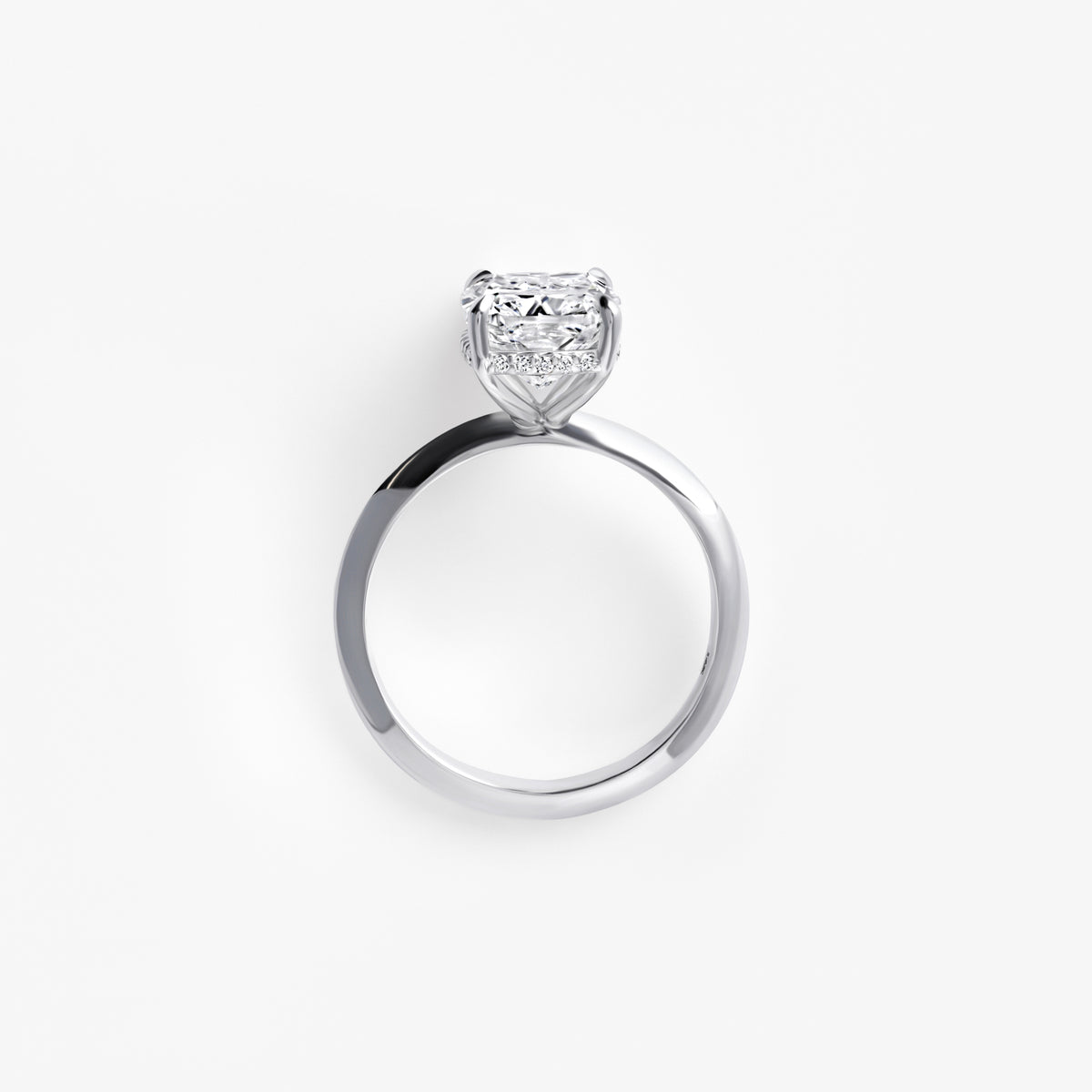 3.05CT Elongated Cushion Hidden Halo Engagement Ring
